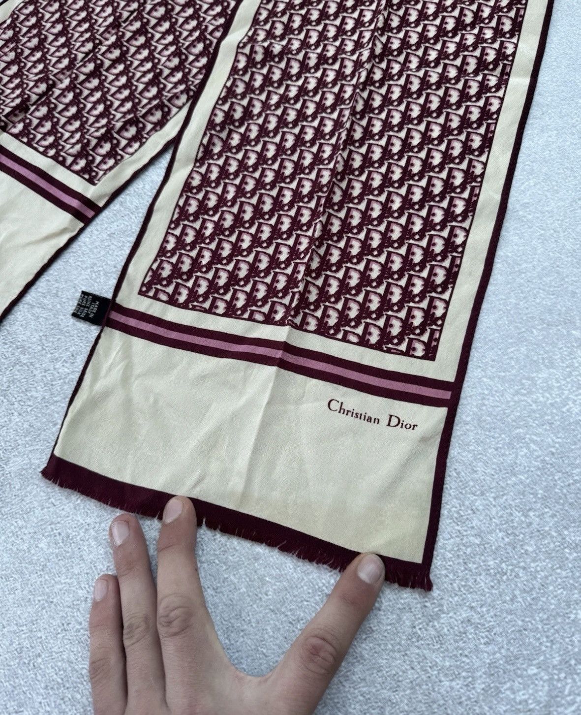 Dior Vintage Christian Dior Silk 100% Monogram Scarf Wmns Luxury Size ONE SIZE - 4 Thumbnail