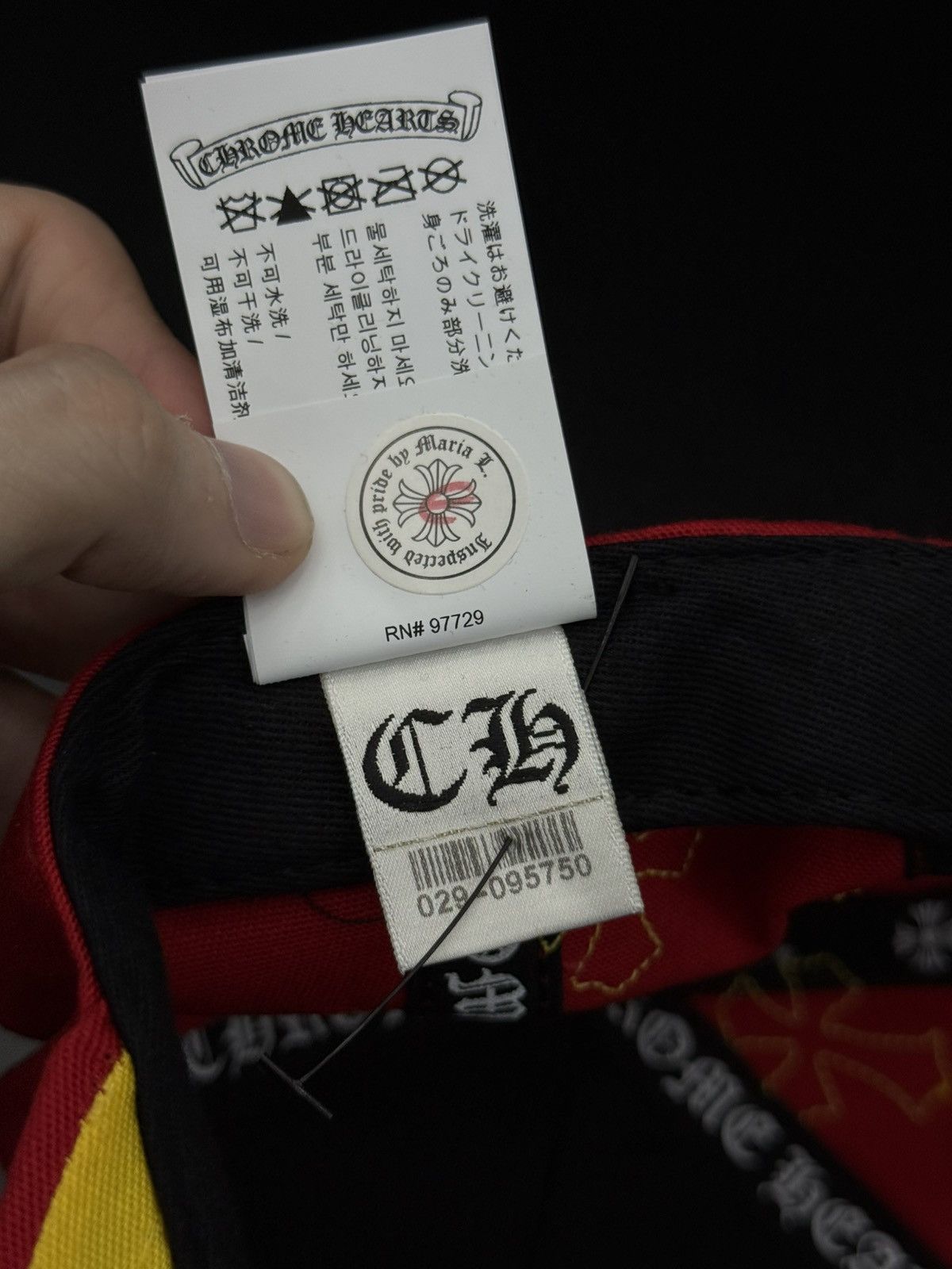 Chrome Hearts Chrome Hearts Red/Yellow Leather Cross Logo SnapBack New Size ONE SIZE - 15 Thumbnail