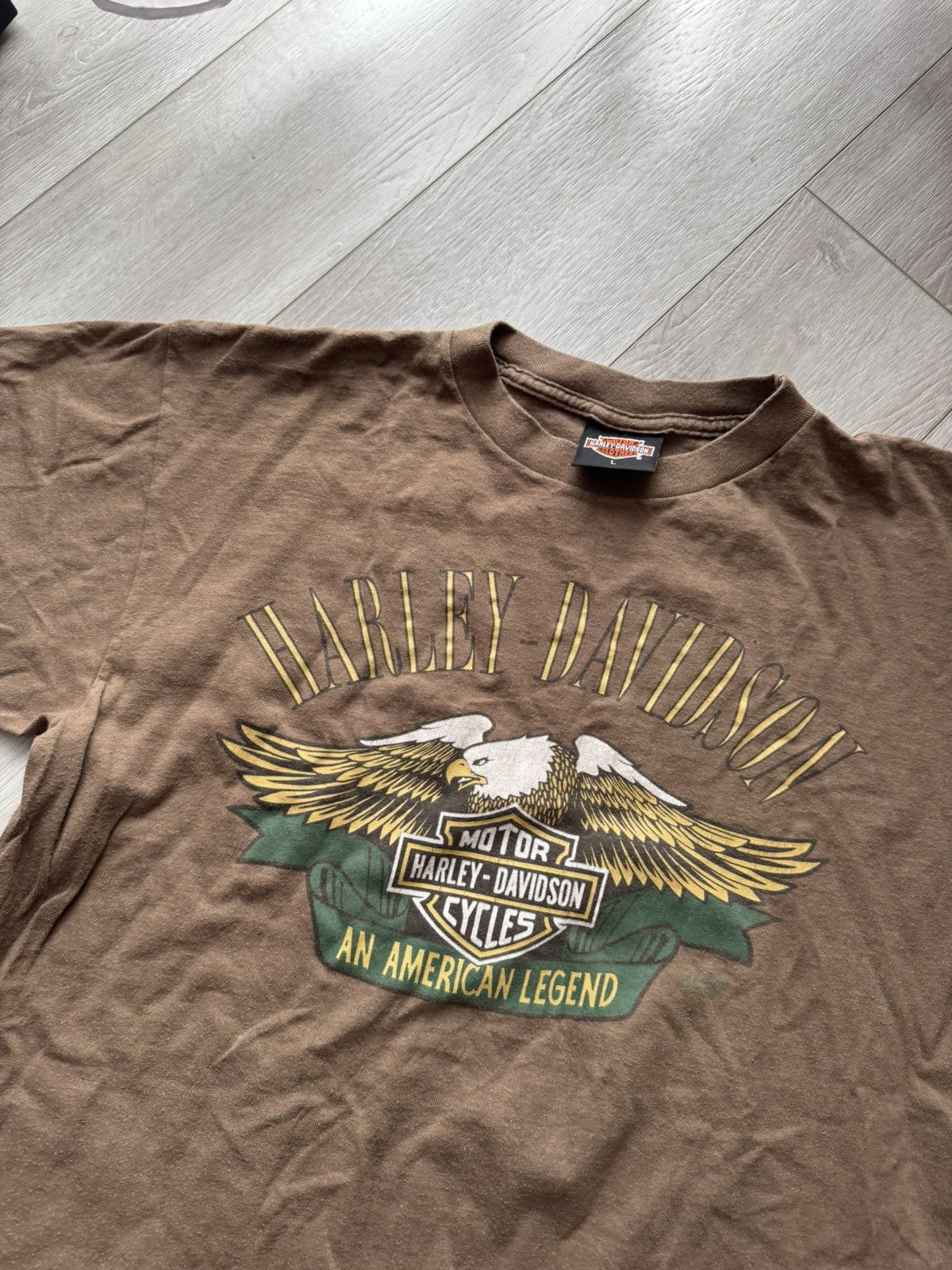 Harley Davidson Vintage Harley Davidson 3D Emblem 1990 Brown Tee Size US L / EU 52-54 / 3 - 2 Thumbnail