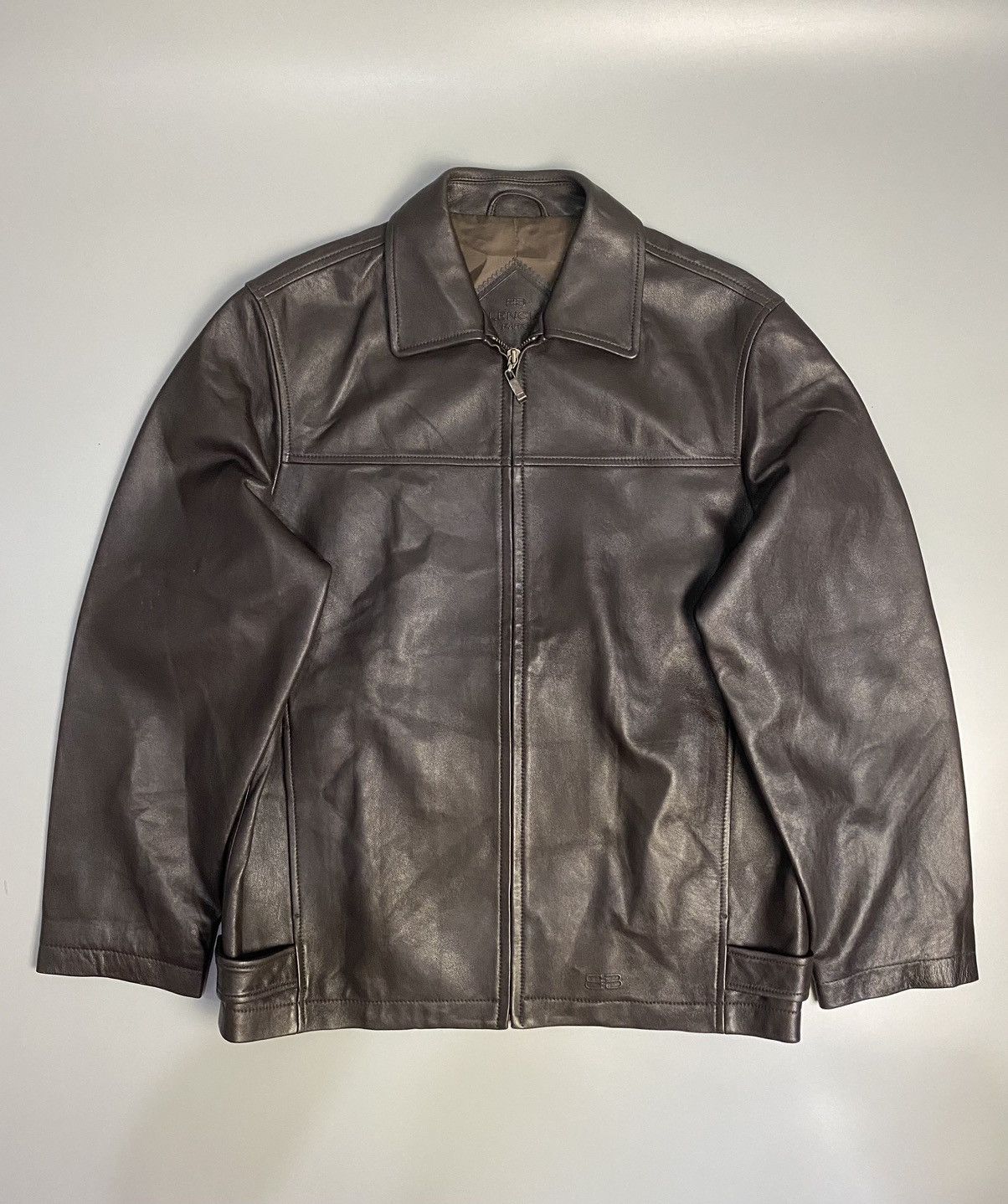 image of Balenciaga “Nicholas Ghesquire” Brown Leather Jacket, Men's (Size Large)
