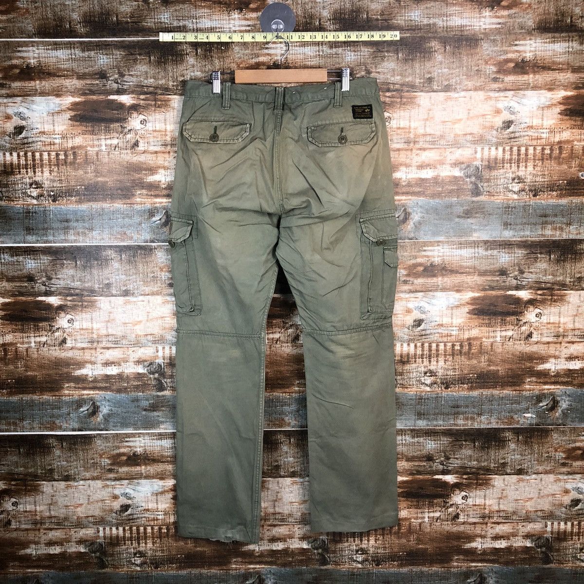 Alpha Industries × Japanese Brand DL Alpha Industries Green Cargo Multipocket Pants #C1231 Size US 31 - 15 Thumbnail