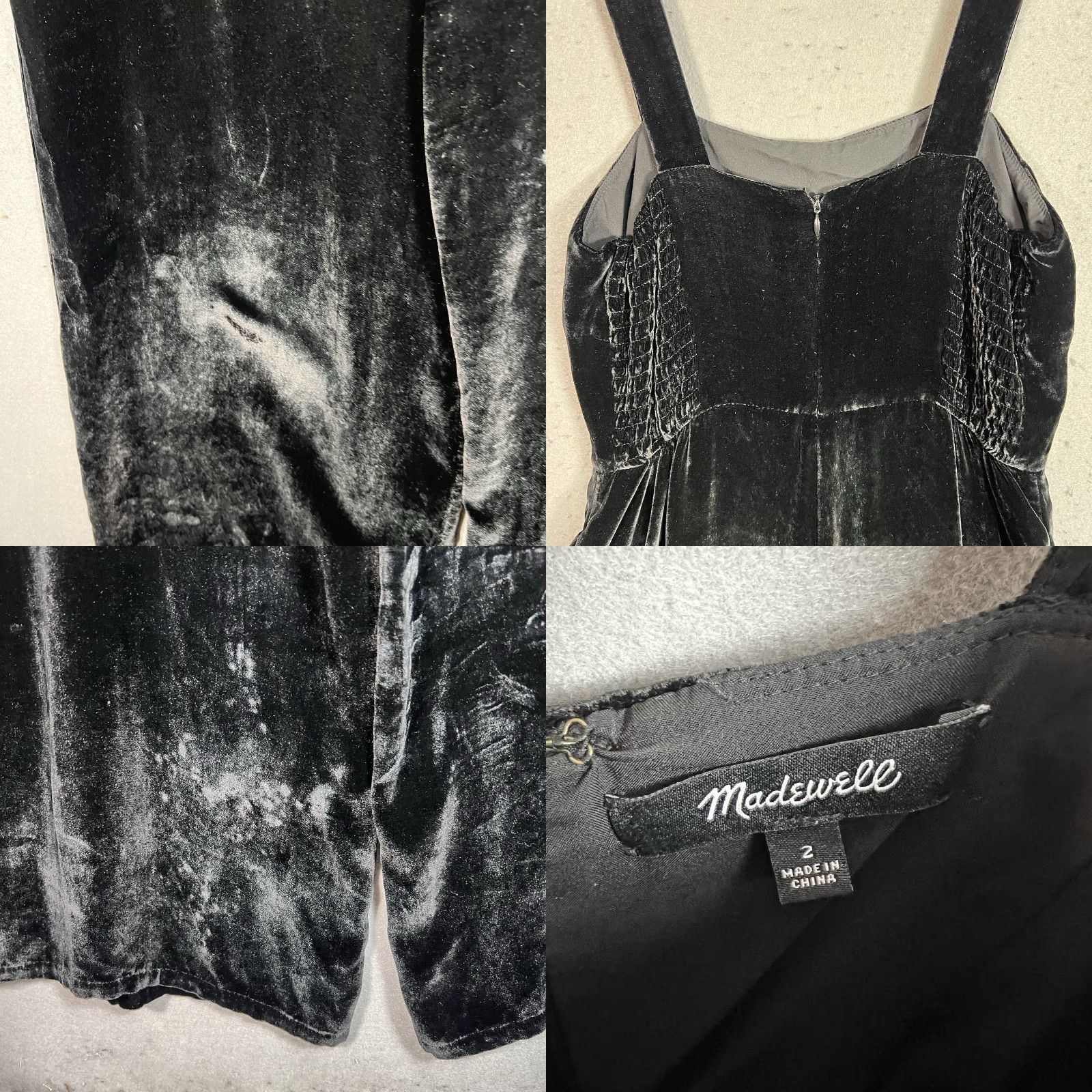 Madewell Madewell Black Velvet Wide Leg Jumpsuit Size 2 Womens Casual Party Size 26" / US 2 / IT 38 - 8 Thumbnail