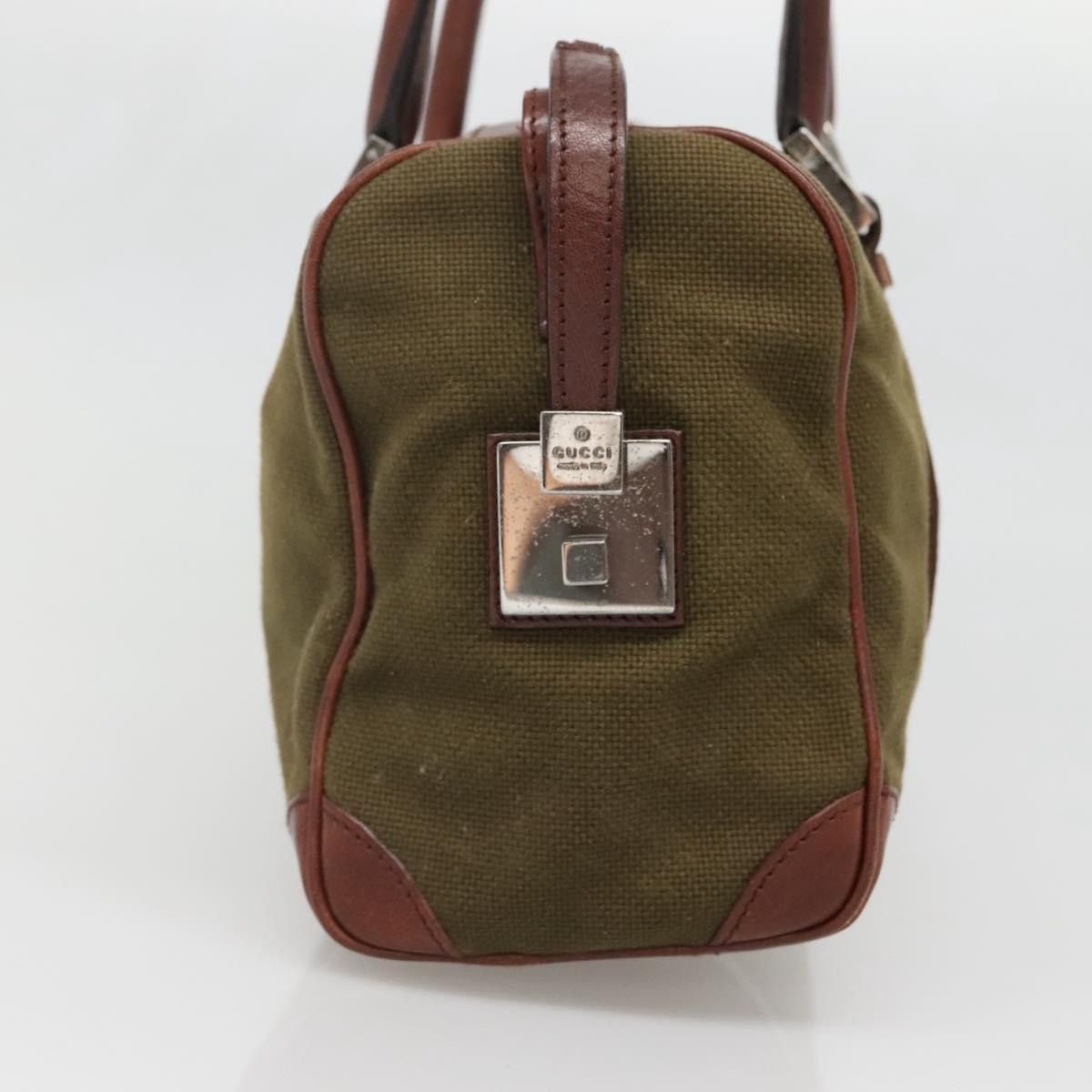 Gucci GUCCI Hand Bag Canvas Leather Khaki Brown Size ONE SIZE - 4 Thumbnail