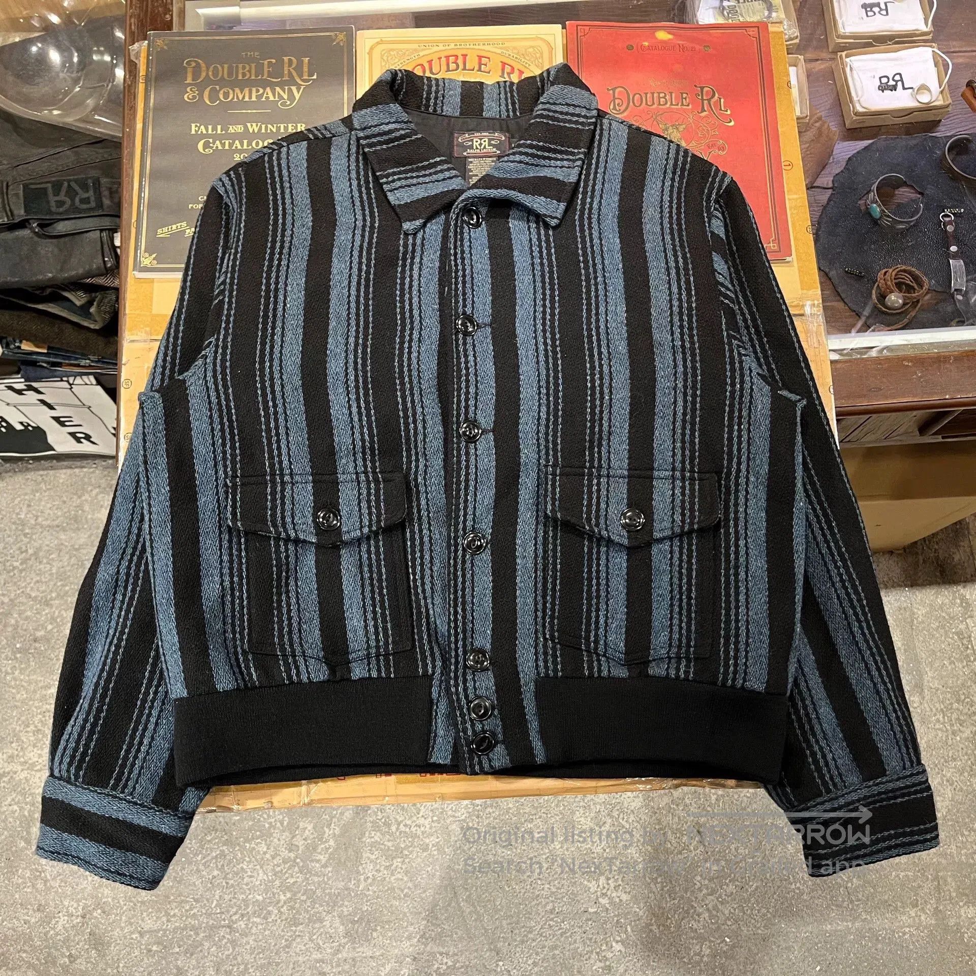 RRL Ralph Lauren vintage rrl wool jacket in blue and black. Size US L / EU 52-54 / 3 - 1 Thumbnail