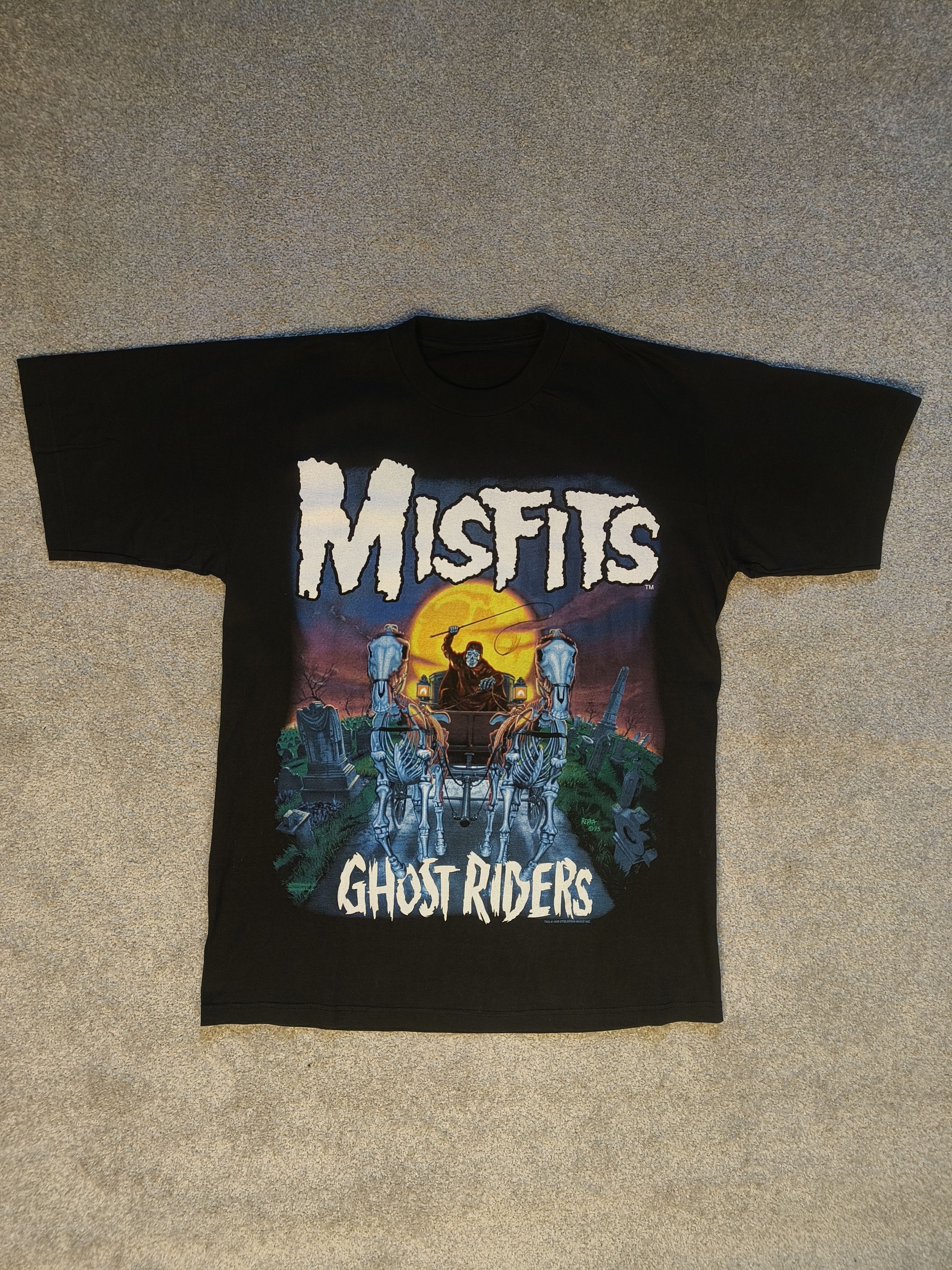 Misfits × Vintage Misfits 1995 Ghost Riders T-Shirt Size US L / EU 52-54 / 3 - 1 Thumbnail