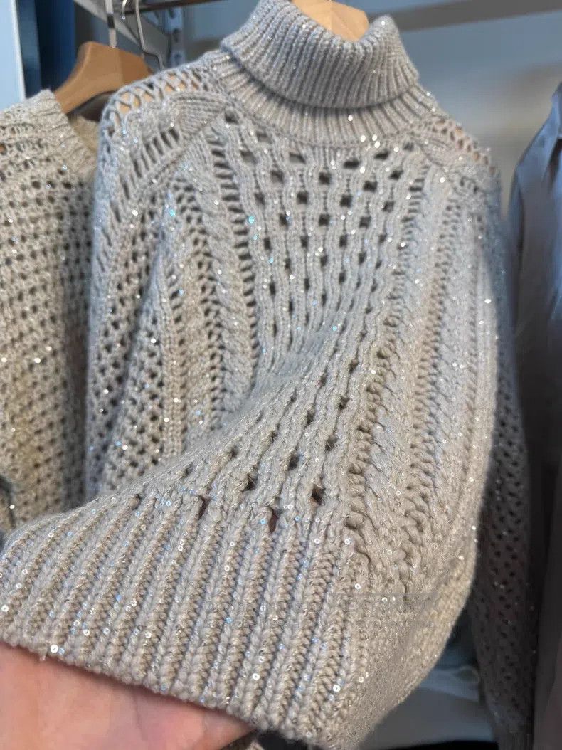 Brunello Cucinelli Brunello Cucinelli Sequined Cashmere Sweater Size M / US 6-8 / IT 42-44 - 7 Thumbnail