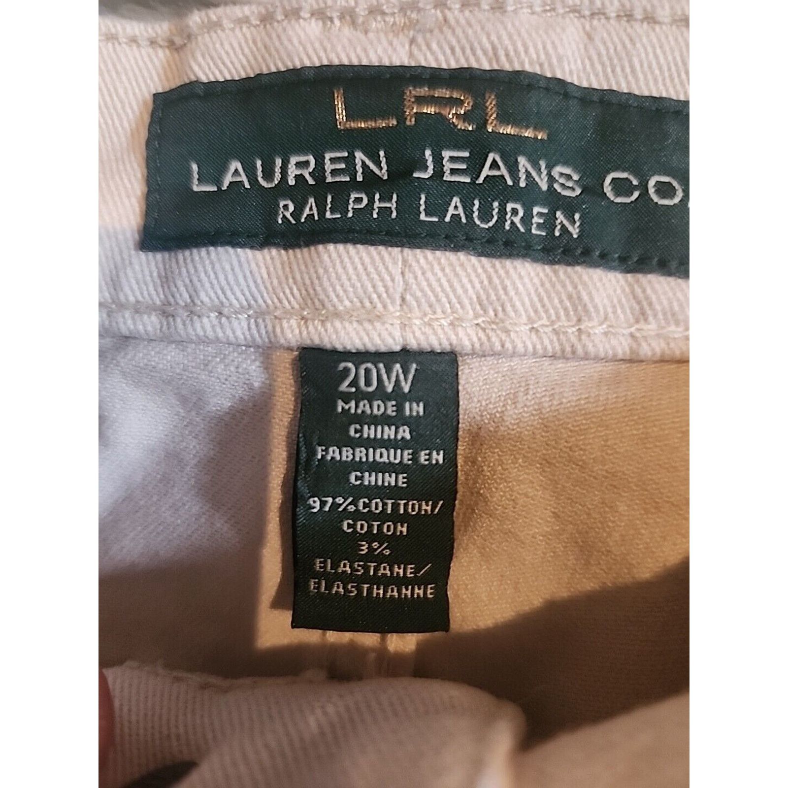Ralph Lauren LRL ~ LAUREN JEANS CO ~ RALPH LAUREN ... White … Size 20w Size 42" / US 20 - 3 Thumbnail