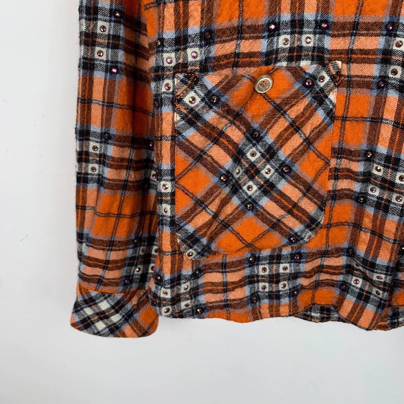 Gucci Gucci Color-blocked plaid wool lapel long-sleeved shirt 25 Size US XXS / EU 40 - 4 Thumbnail