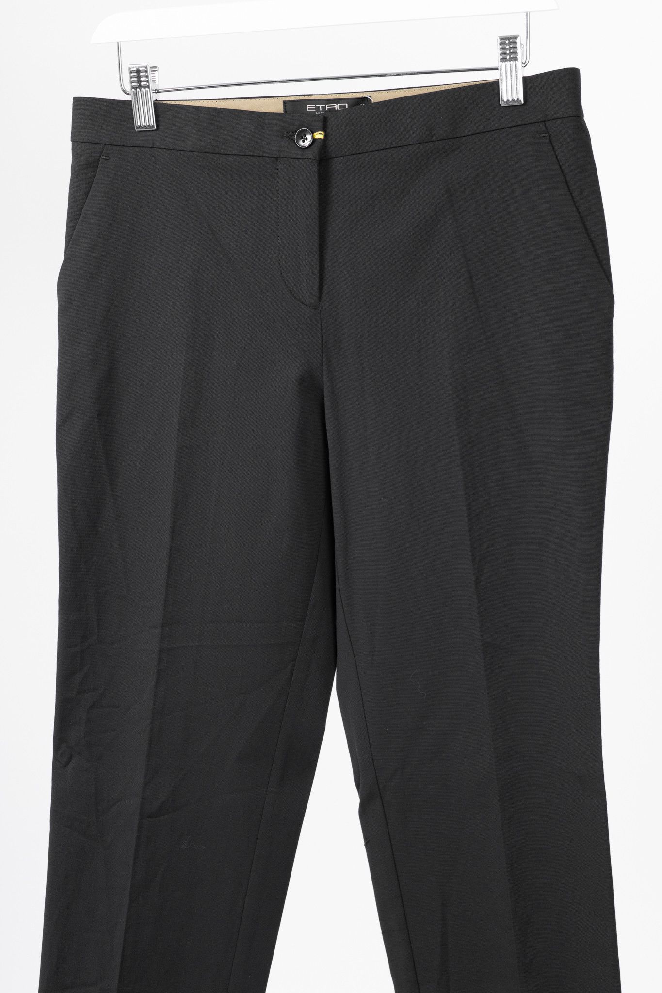 Etro Etro Black Cotton-Blend Cropped Trousers Size 28" / US 6 / IT 42 - 3 Thumbnail