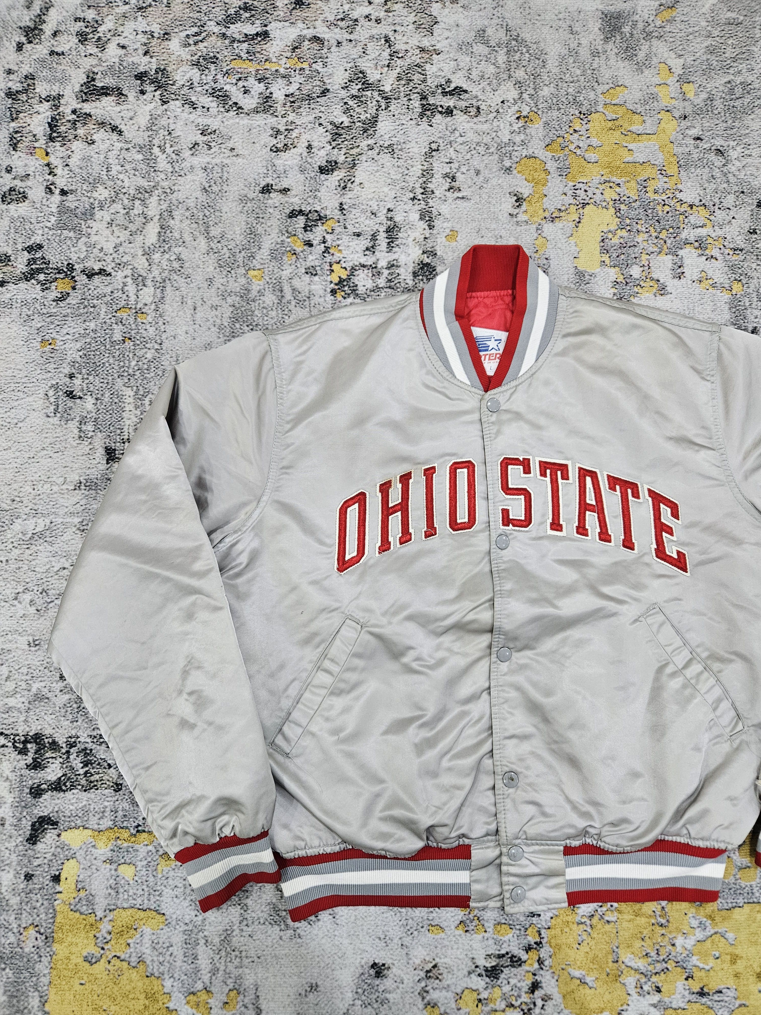 Starter Vintage 90s STARTER Ohio State Buckeyes Satin Bomber Jacket Size US L / EU 52-54 / 3 - 4 Thumbnail