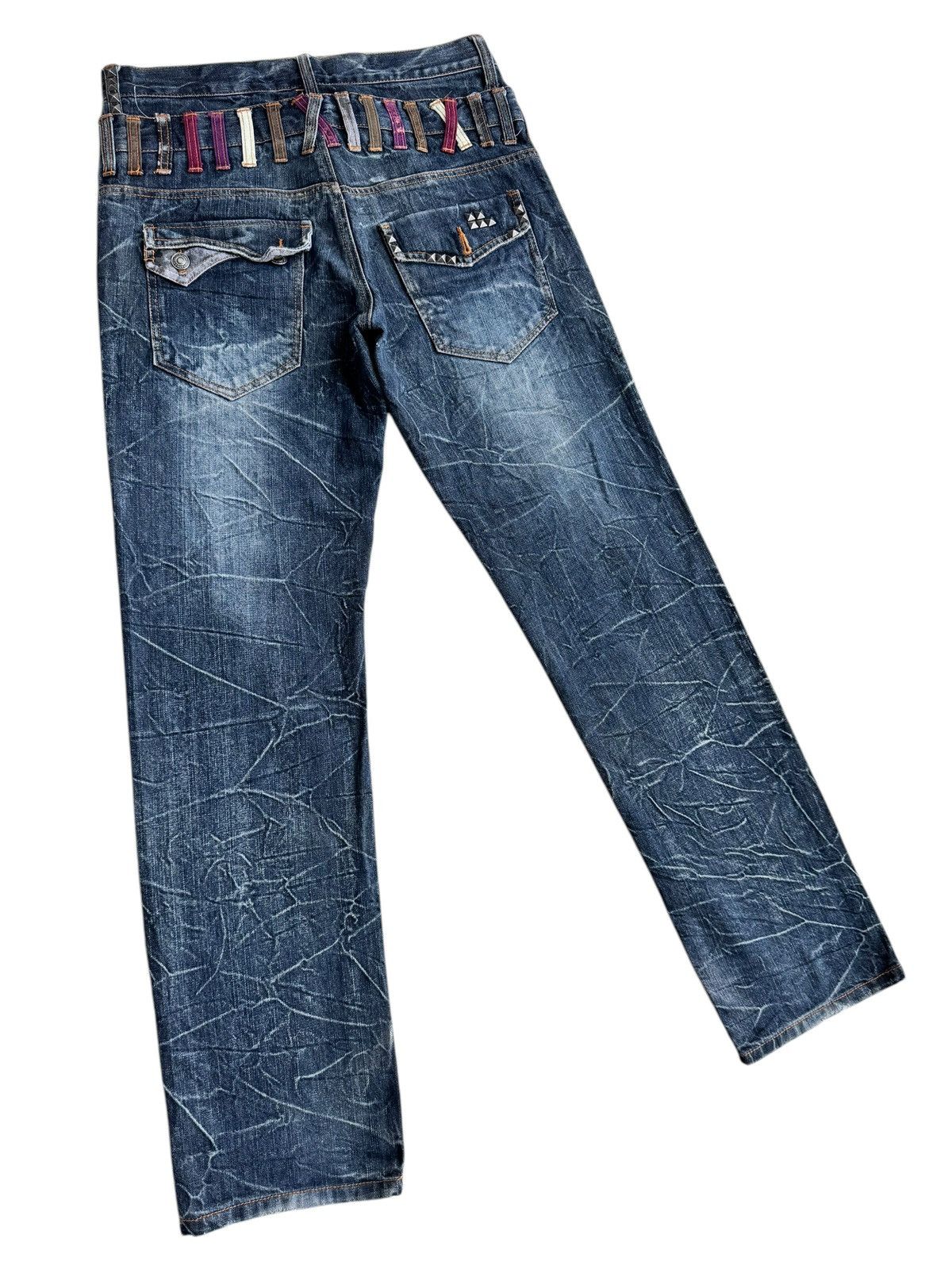 Japanese Brand 🔥Japanese Brand Nylaus Double Waist Distressed Denim Jeans Size US 32 / EU 48 - 6 Thumbnail