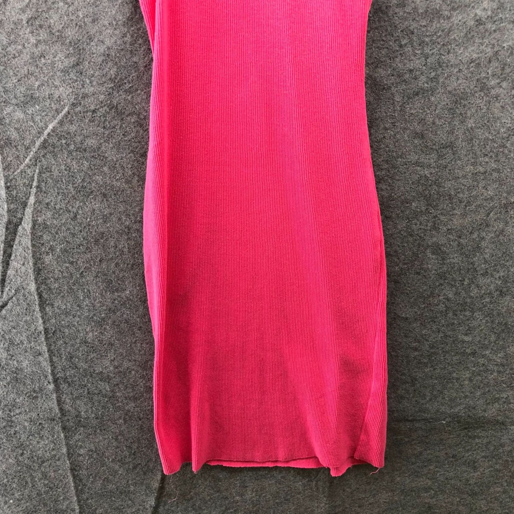 Zara Zara Women's Tank Bodycon Dress S Pink Ribbed Knit Midi/Knee Length Stretch Casual Sleeveless Pullover Size S / US 4 / IT 40 - 3 Thumbnail