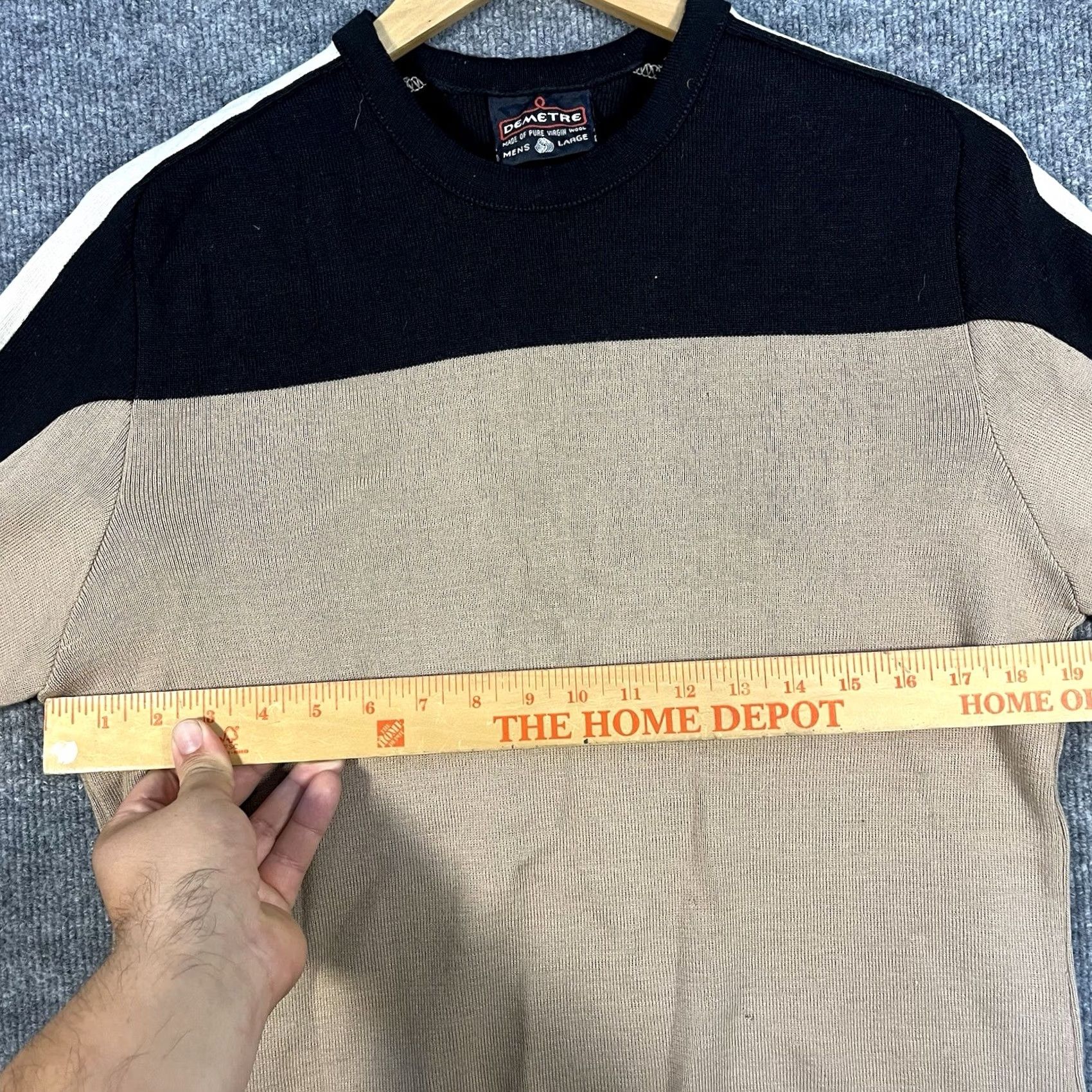 Etro VINTAGE Demetre Wool Ski Sweater Pullover Retro Black Beige Stripes Large 80s Mens Size US L / EU 52-54 / 3 - 5 Thumbnail