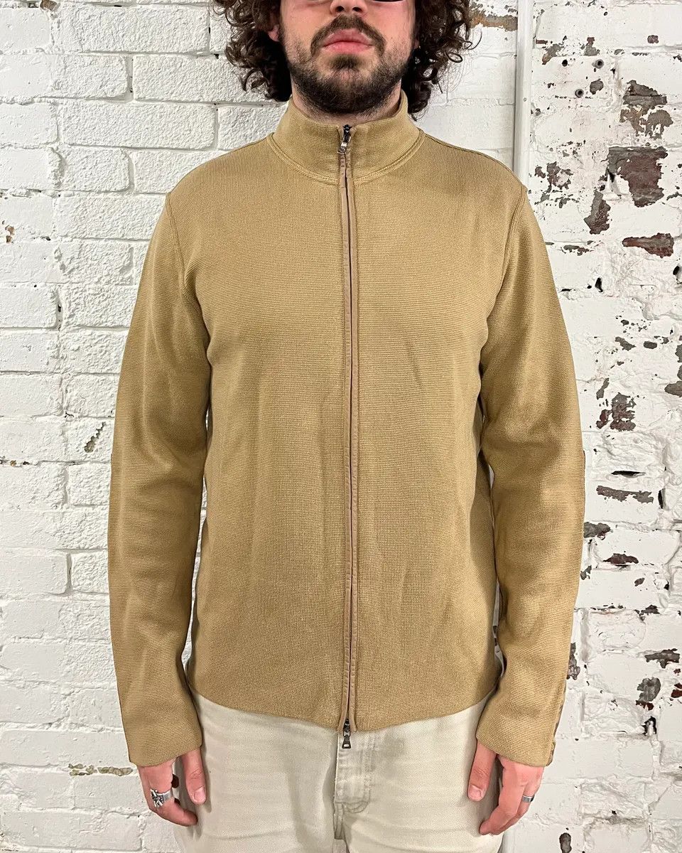 Prada SS1999 Prada Beige Wool Elbow Patch Zip-Up Sweater Size US L / EU 52-54 / 3 - 2 Thumbnail