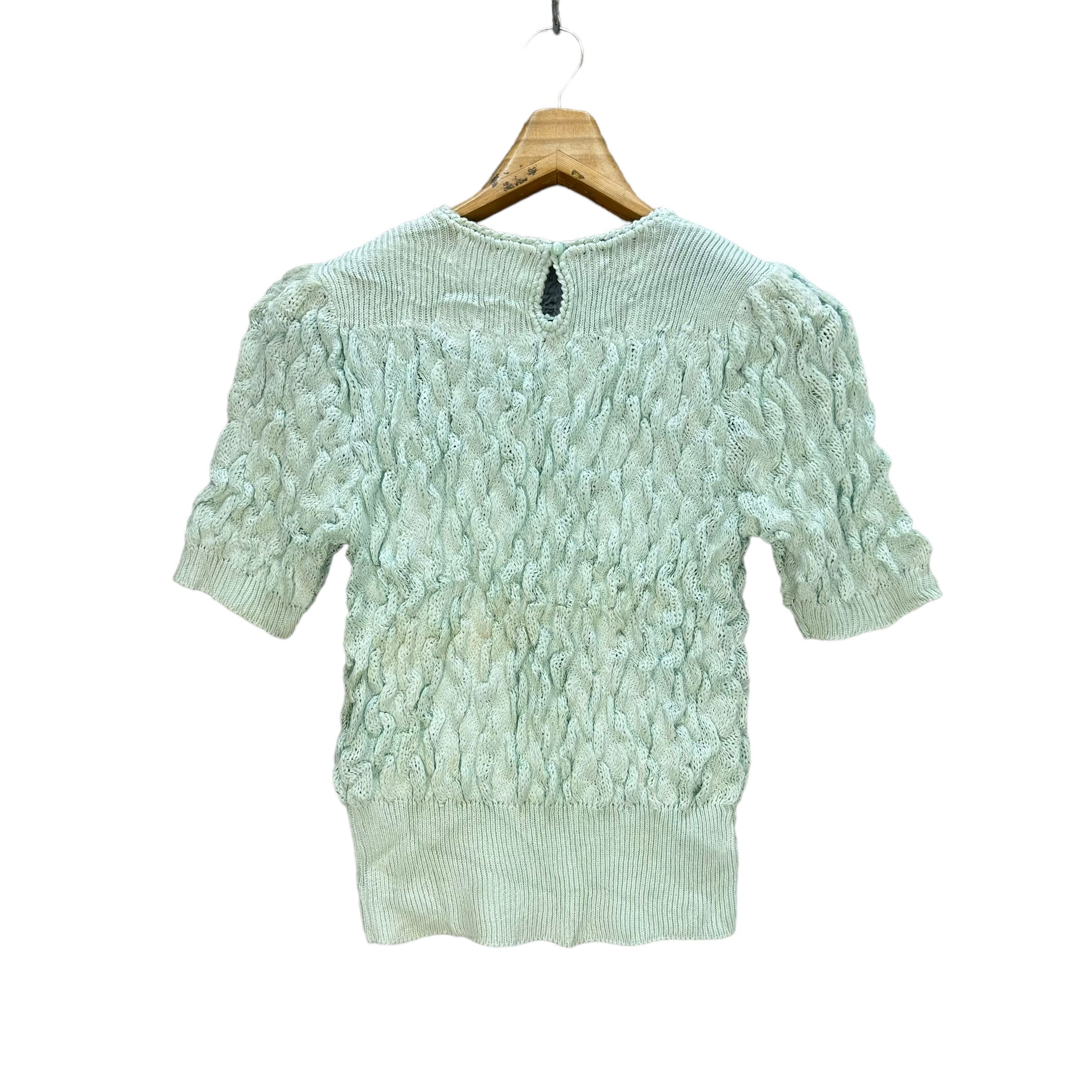 Japanese Brand SLEIGH ABSTRACT SHORT SLEEVE KNITTED SWEATER #8120-202 Size XXS / US 00 / IT 34 - 9 Thumbnail
