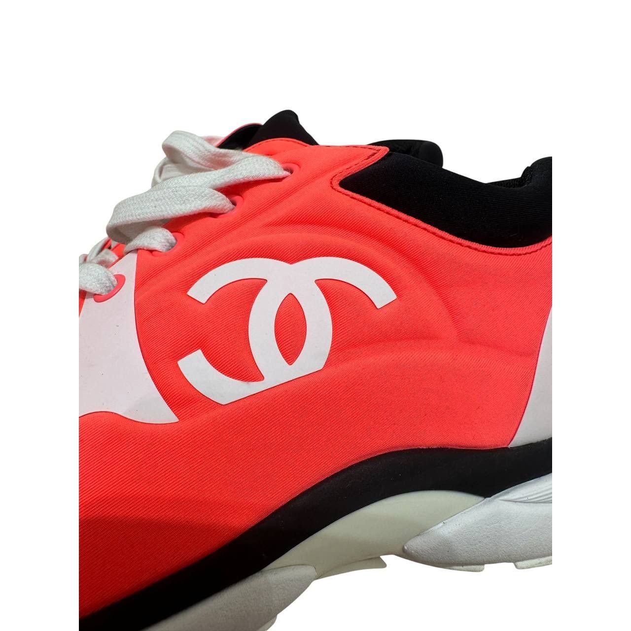 Chanel Chanel Orange Neon Athletic Sneakers Sz 39.5 Size US 8.5 / IT 38.5 - 5 Thumbnail