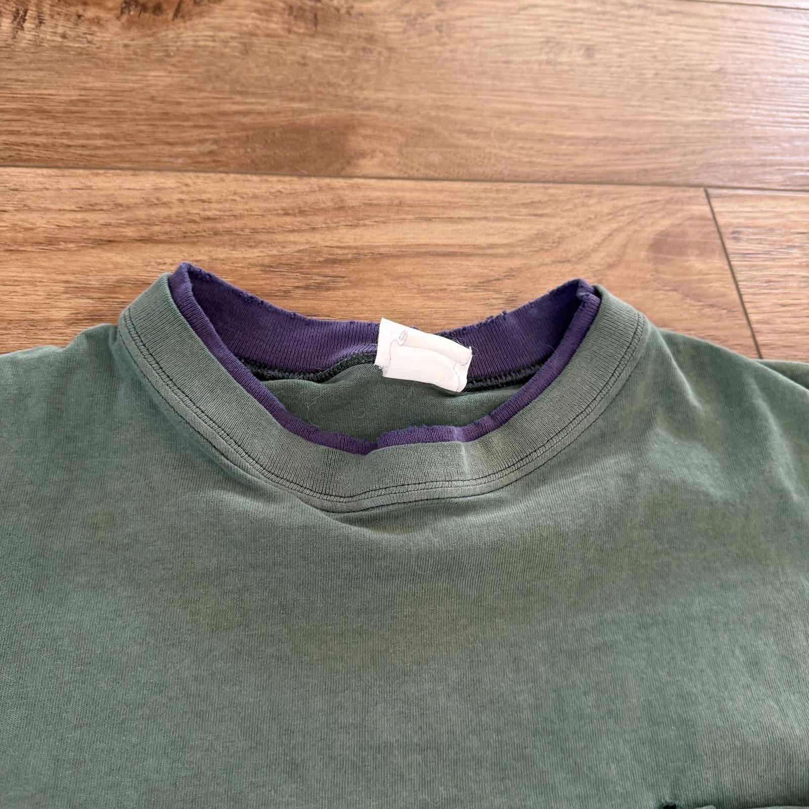 Basic Editions Vintage 90s Sun Faded Distressed Ringer Pocket Shirt Grunge Size US L / EU 52-54 / 3 - 2 Thumbnail