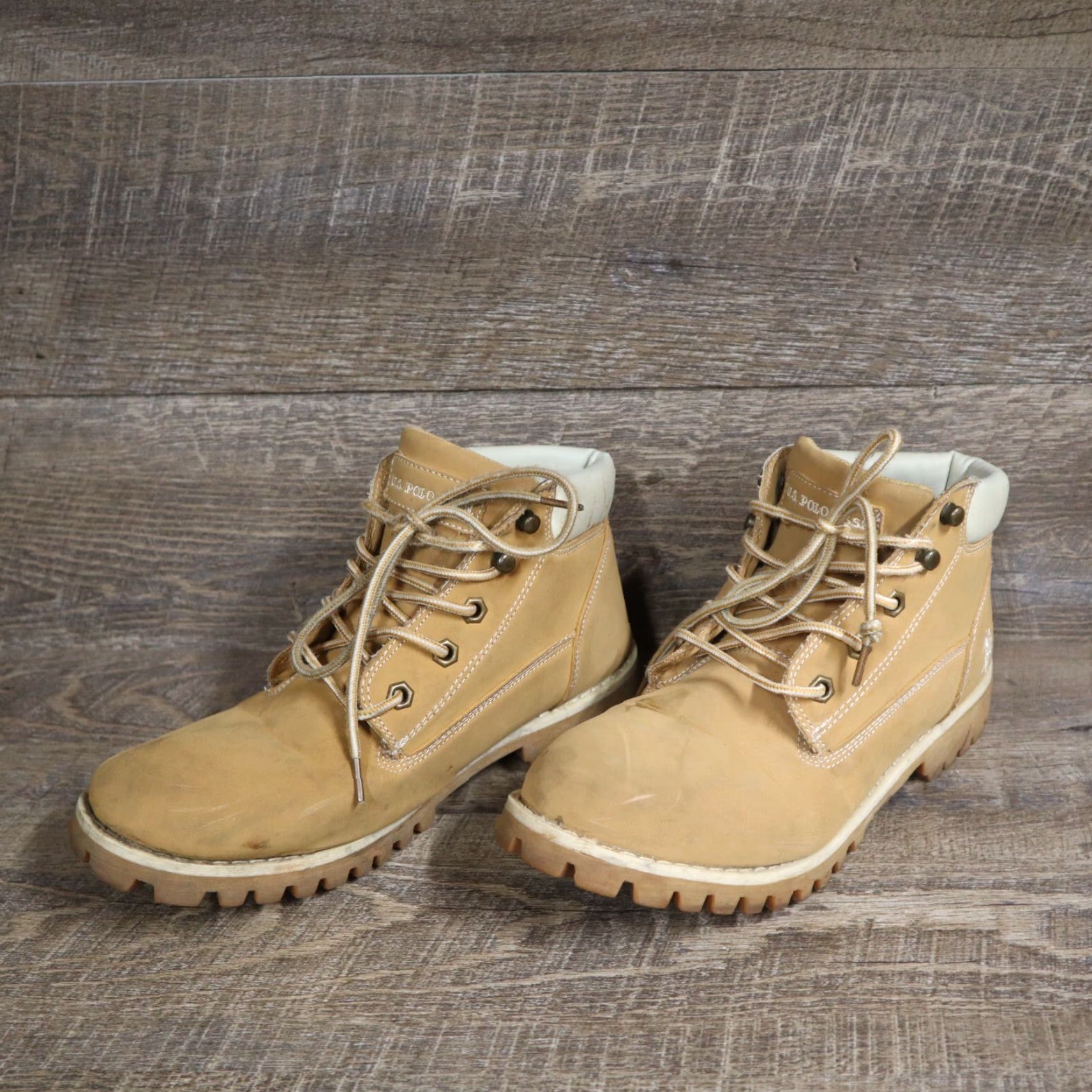 Vintage US Polo Assn Owen High Ankle Tan Wheat / Work Boots / Men's Size 9M Size US M / EU 48-50 / 2 - 2 Thumbnail