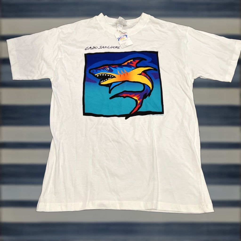 Vintage VINTAGE Peer Wear 90s Cabo San Lucas Graphic Button-Up Shirt Adult L White Mens NWT Size US L / EU 52-54 / 3 - 1 Thumbnail