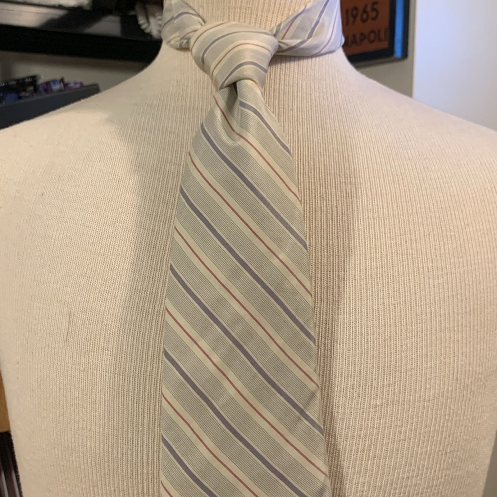 Yves Saint Laurent 80’s YSL Yves St Laurent 100% silk diagonal stripes necktie Size ONE SIZE - 3 Thumbnail