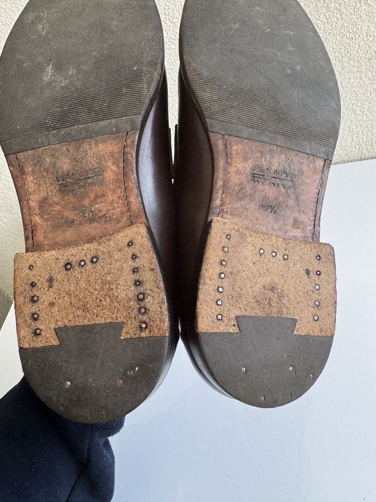 Vintage Brown Leather Penny Loafers Classic Slip On Italy Size US 9 / EU 42 - 5 Thumbnail