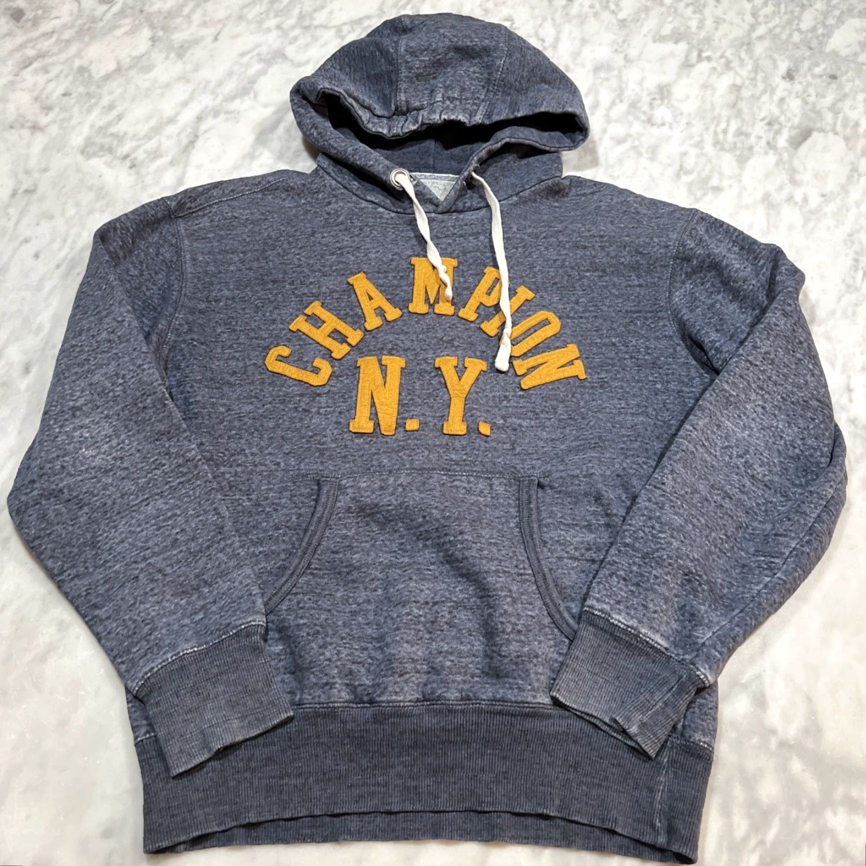 Champion Champion NY Sweatshirt Mens Medium New York Spellout Hoodie Pocket Drawstring Size US M / EU 48-50 / 2 - 3 Thumbnail