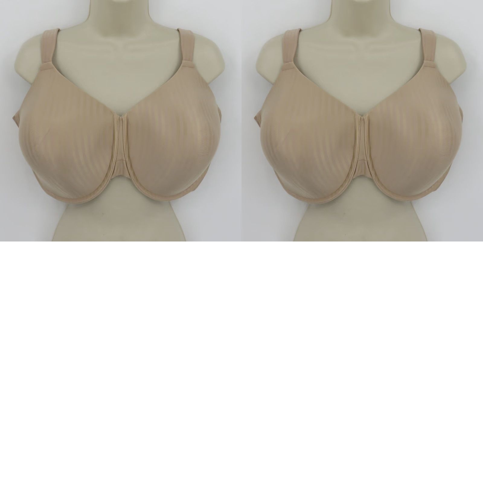 Vintage Playtex Bra 42DDD 4747 Smoothing Underwire Beige Striped Lined T-Shirt Bra Womens Plus 42D DDD; Underwire, Lined, Stretch Nylon Blend, Secrets Size ONE SIZE - 9 Thumbnail