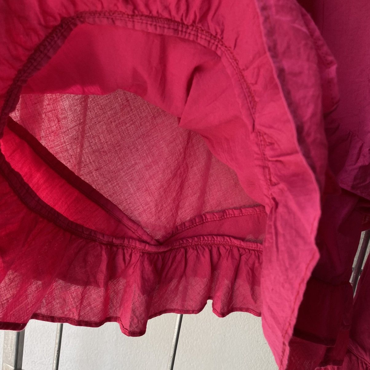 Designer × Japanese Brand H.Ranch Market Y2K Pink Ruffled V-Neck Blouse Size XS / US 0-2 / IT 36-38 - 5 Thumbnail