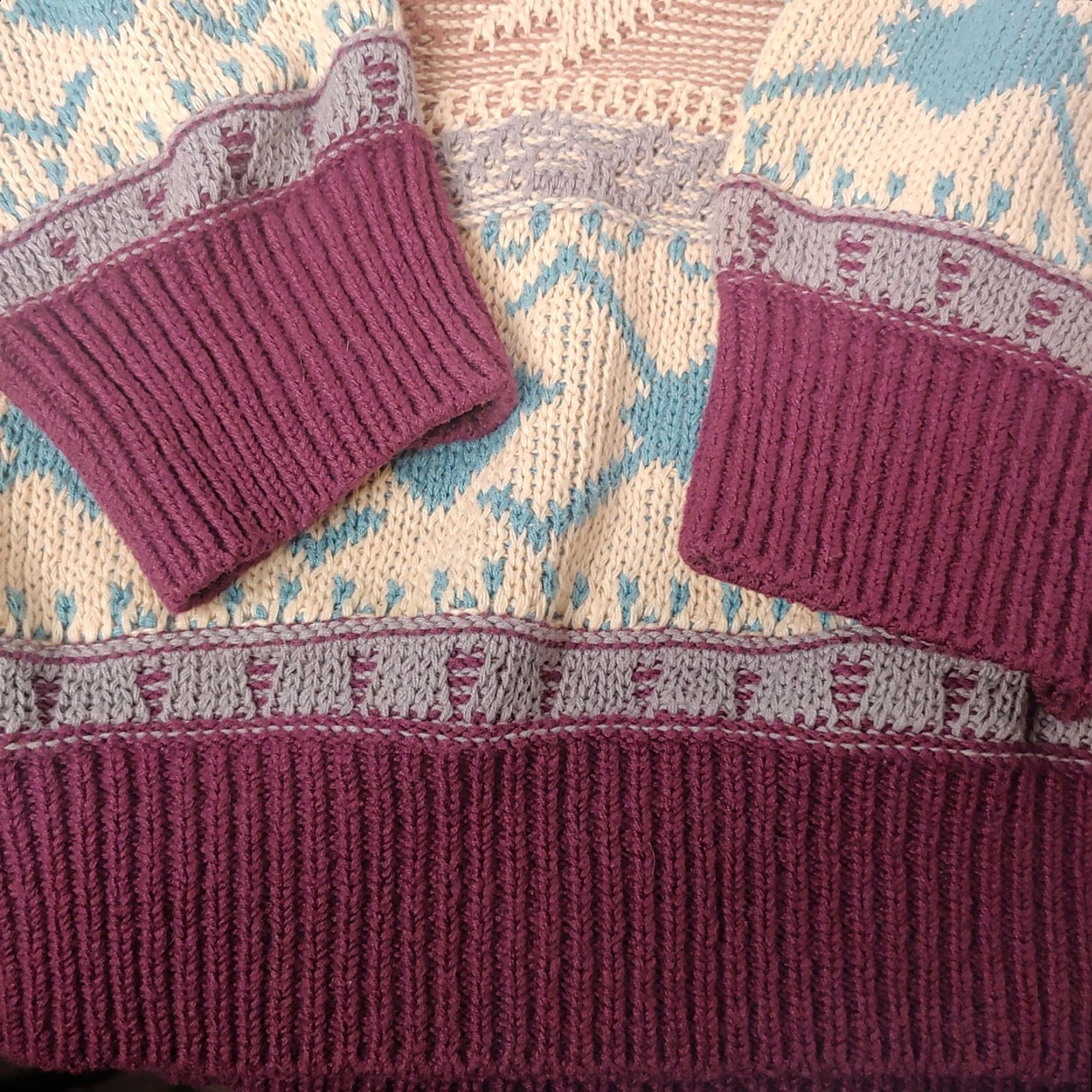 Vintage VINTAGE 1970s Men Sweater Pullover Crew Neck Long Sleeve Geometric Knit Acrylic Large Brown Blue Retro Grandpa Size US L / EU 52-54 / 3 - 8 Thumbnail