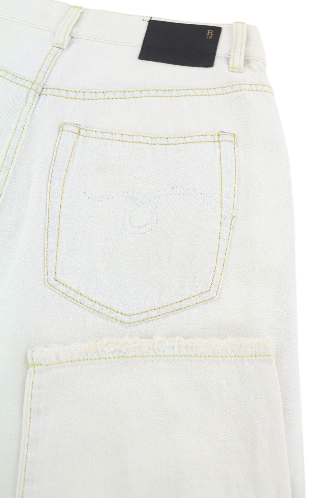 R13 TAILORED DROP 27 Kinney Linen Indigo Cropped Jeans 86199 Size 27" / US 4 / IT 40 - 6 Thumbnail