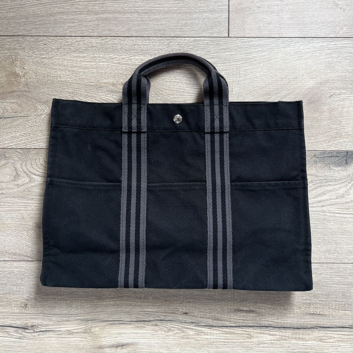 Hermes HERMES Fourre Tout PM Hand Bag Canvas Black Gray Silver Size ONE SIZE - 4 Thumbnail