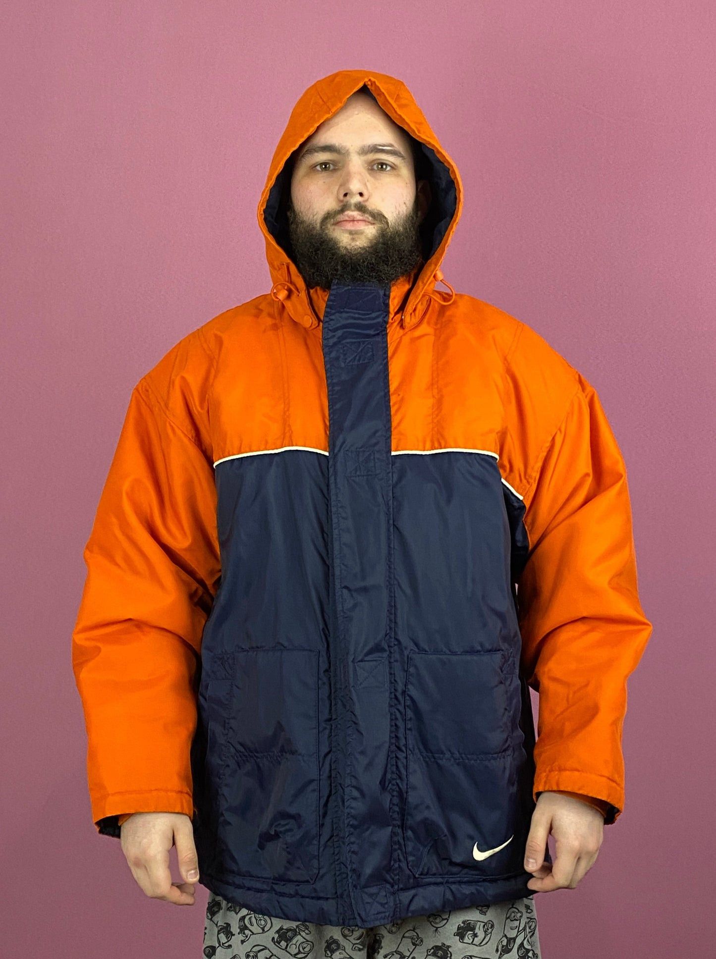Nike × Vintage 90s Nike Vintage Men's Hooded Jacket - L Size US L / EU 52-54 / 3 - 2 Thumbnail