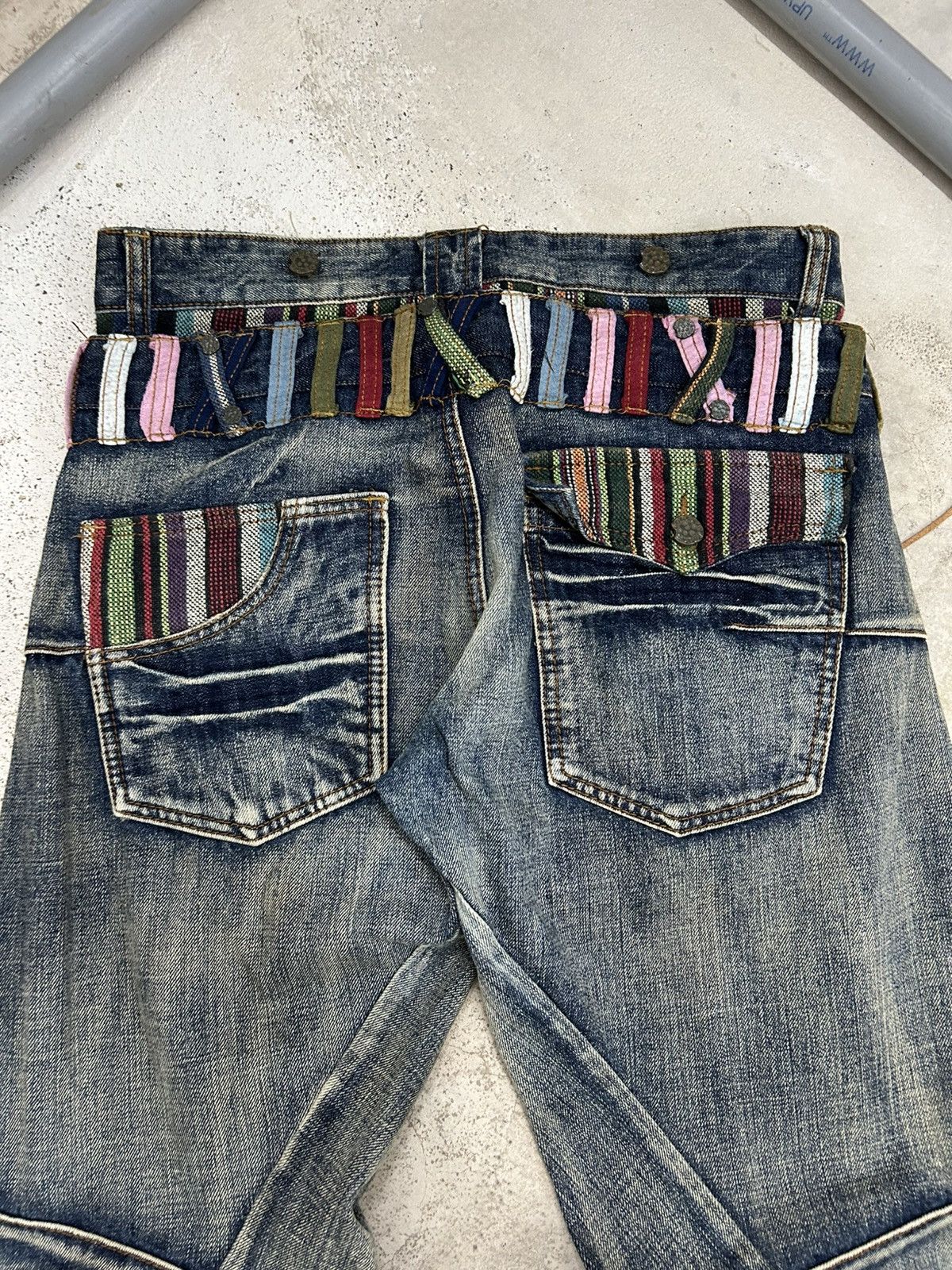 GOSTAR DE FUGA Vintage Joneaa Denim Double Waist Engineer Mud Washed Size US 31 - 19 Thumbnail