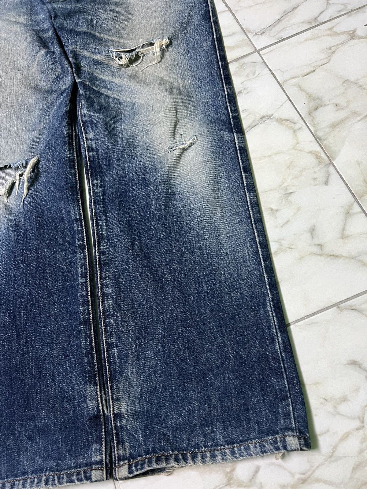 If Six Was Nine × Vintage × Wrangler 💥Baggy💥Vintage 90’s Wrangler Distress Washed Jean Size US 34 / EU 50 - 4 Thumbnail