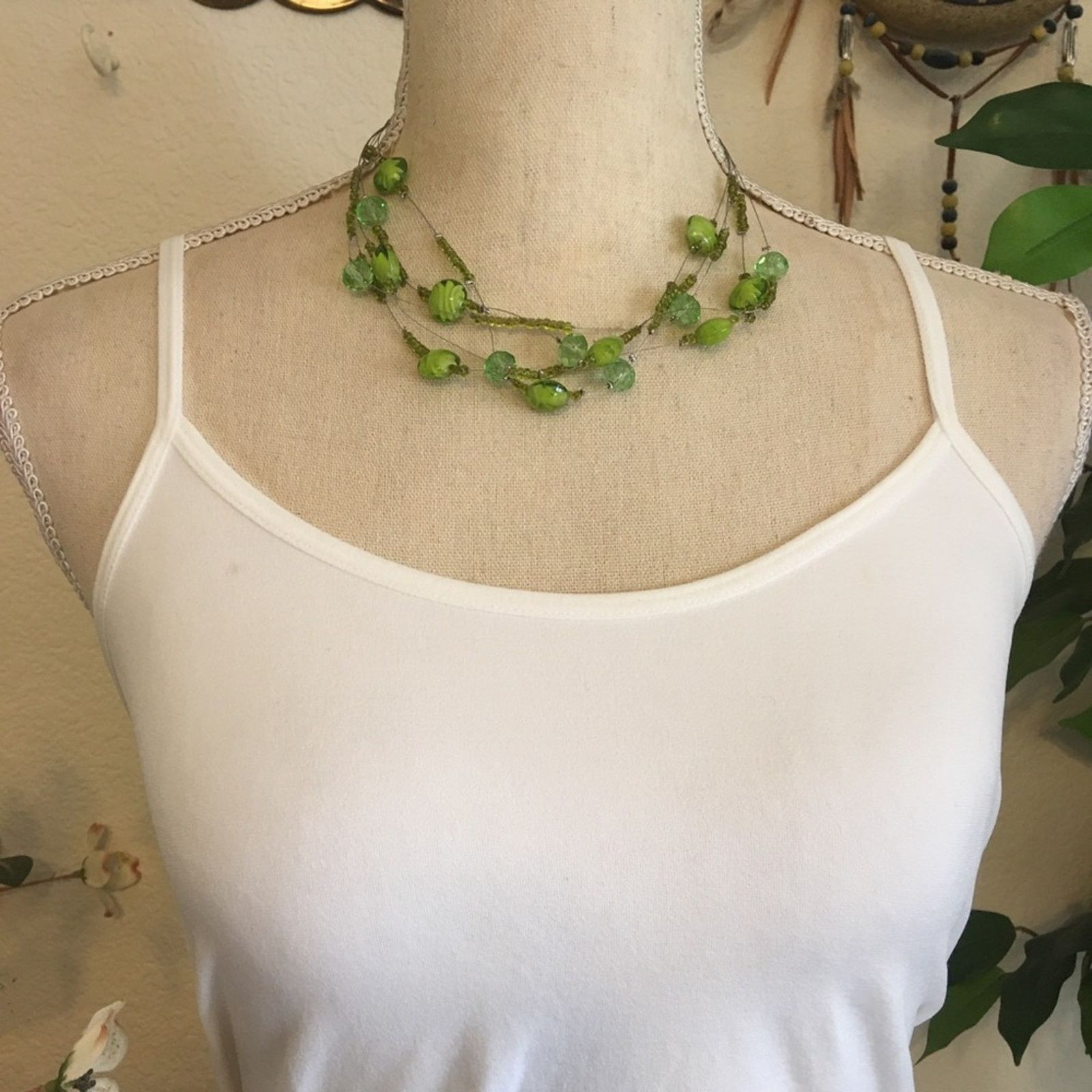 Vintage Vintage 90s multi strand beaded fish line necklace Size ONE SIZE - 3 Thumbnail