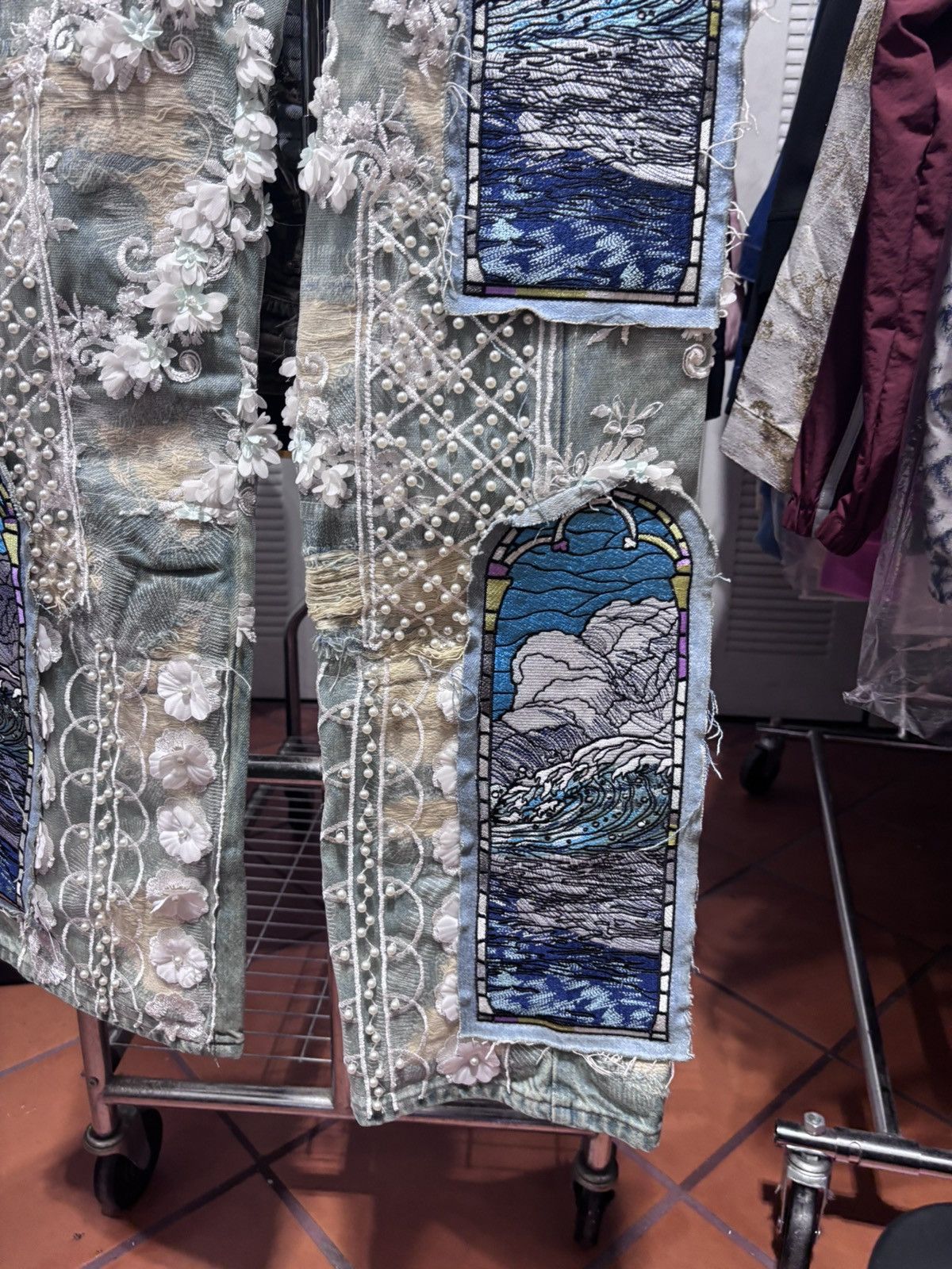 Who Decides War Who Decides War Rhinestone Washed Denim Sky Size US 30 / EU 46 - 2 Thumbnail