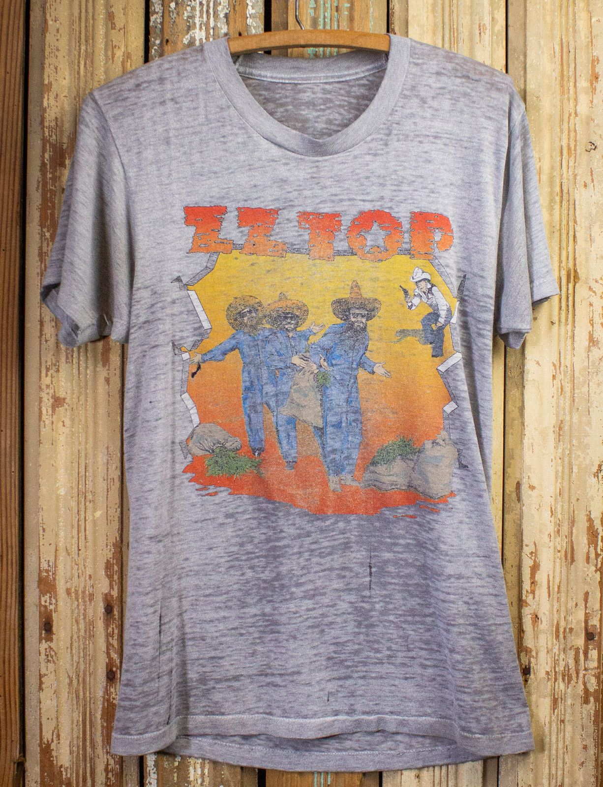 image of Band Tees x Vintage Zz Top El Loco Concert T Shirt 1982/83 in Grey, Men's (Size Medium)