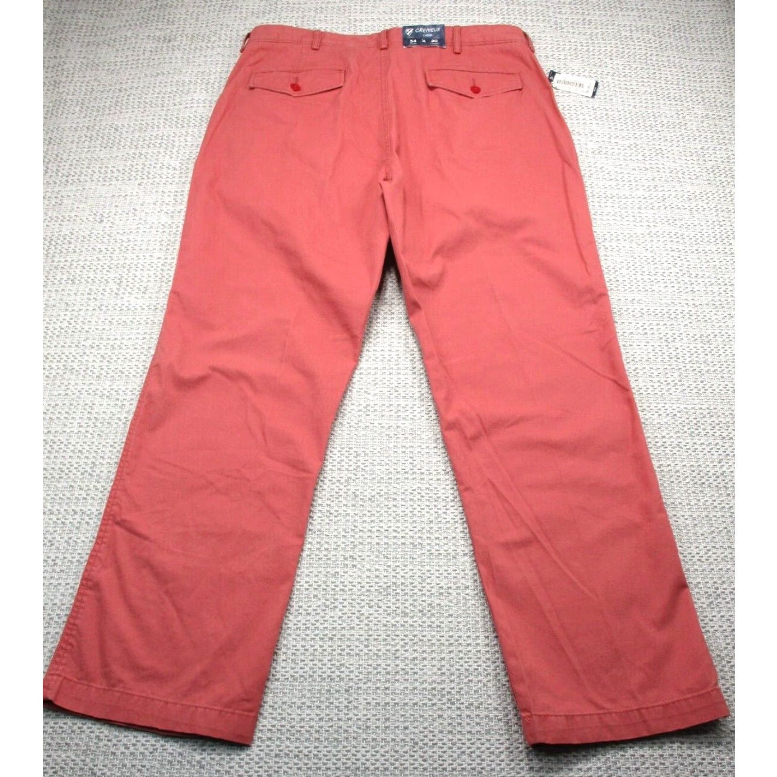 Cremieux Cremieux Classics Mens Pants Chino 34x30 Comfort Stretch Flat Front Pink 90s Logo City Preppy Vintage No Size US 34 / EU 50 - 2 Thumbnail