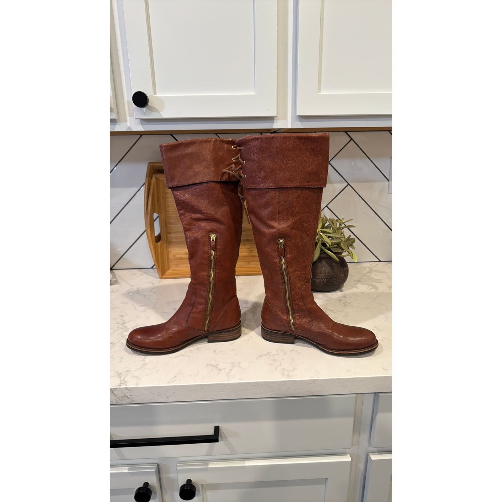 Vince Camuto Vince Camuto Fays riding boot cognac brown leather sz 7 Size US 7 / IT 37 - 7 Thumbnail