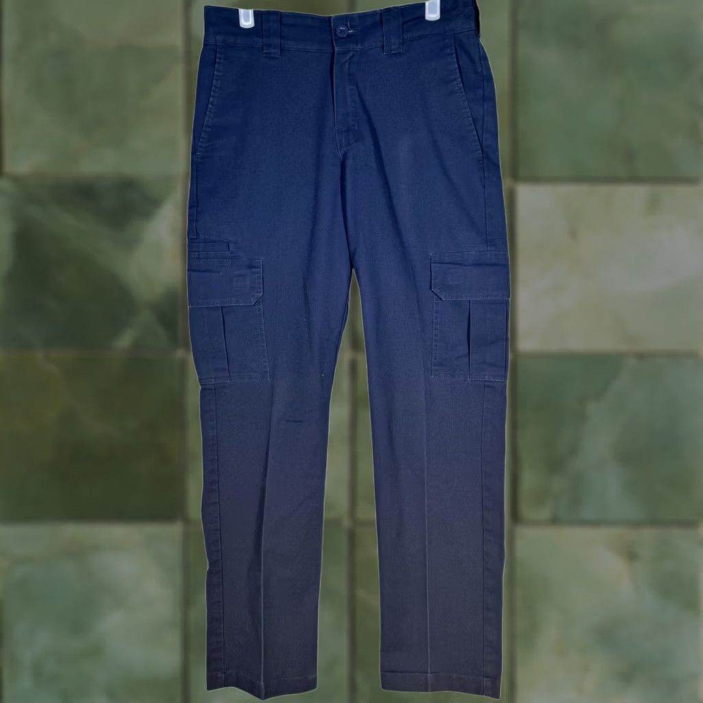 Dickies Dickies WP594DN Slim Straight Cargo Work Pants Mens 30x32 Blue Twill Cotton Blend Utility Workwear Size US 30 / EU 46 - 1 Thumbnail