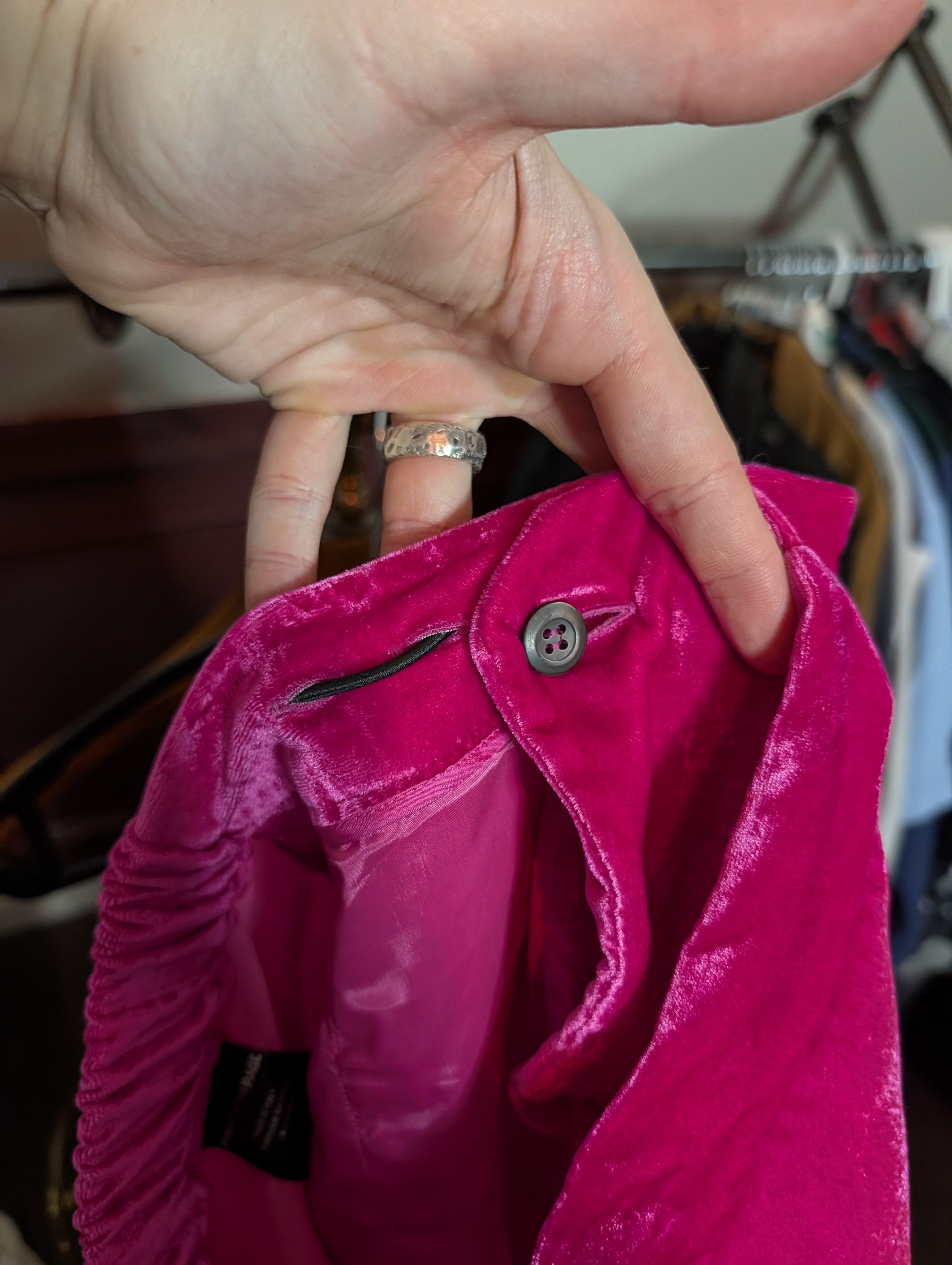 Cout de la Liberte MEMBERS OF THE RAGE Velvet Fuscia Flared Patch Pants Size US 30 / EU 46 - 12 Thumbnail