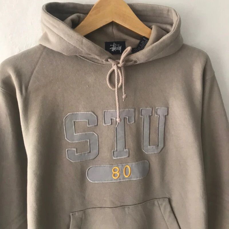 Stussy × Vintage Vintage Y2K Stussy STU 80 Spellout Embroidered Hoodie Size US M / EU 48-50 / 2 - 2 Thumbnail