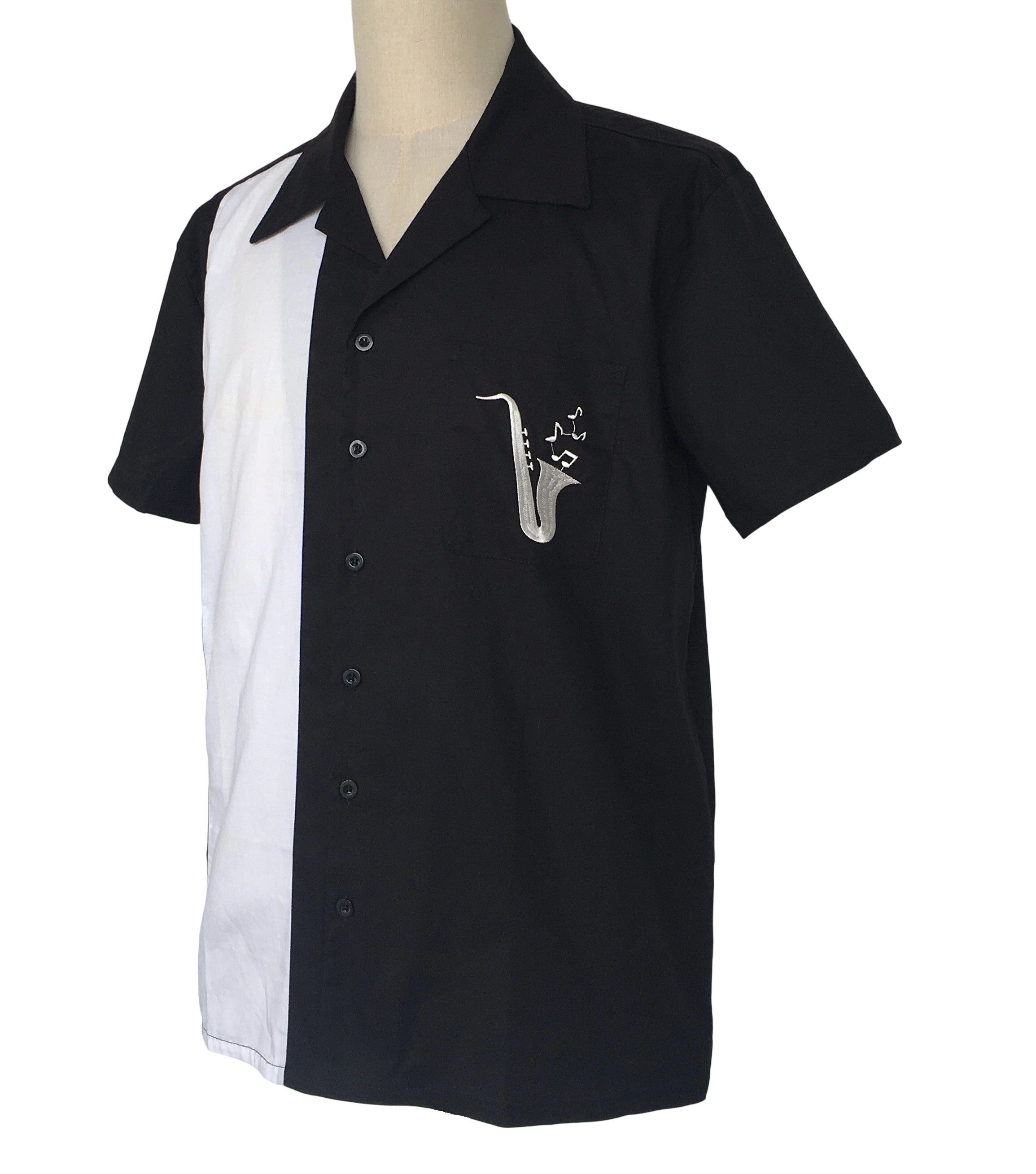 Other Black Embroidery Retro Shirts Short Sleeves-saxophone Size US XXL / EU 58 / 5 - 2 Thumbnail