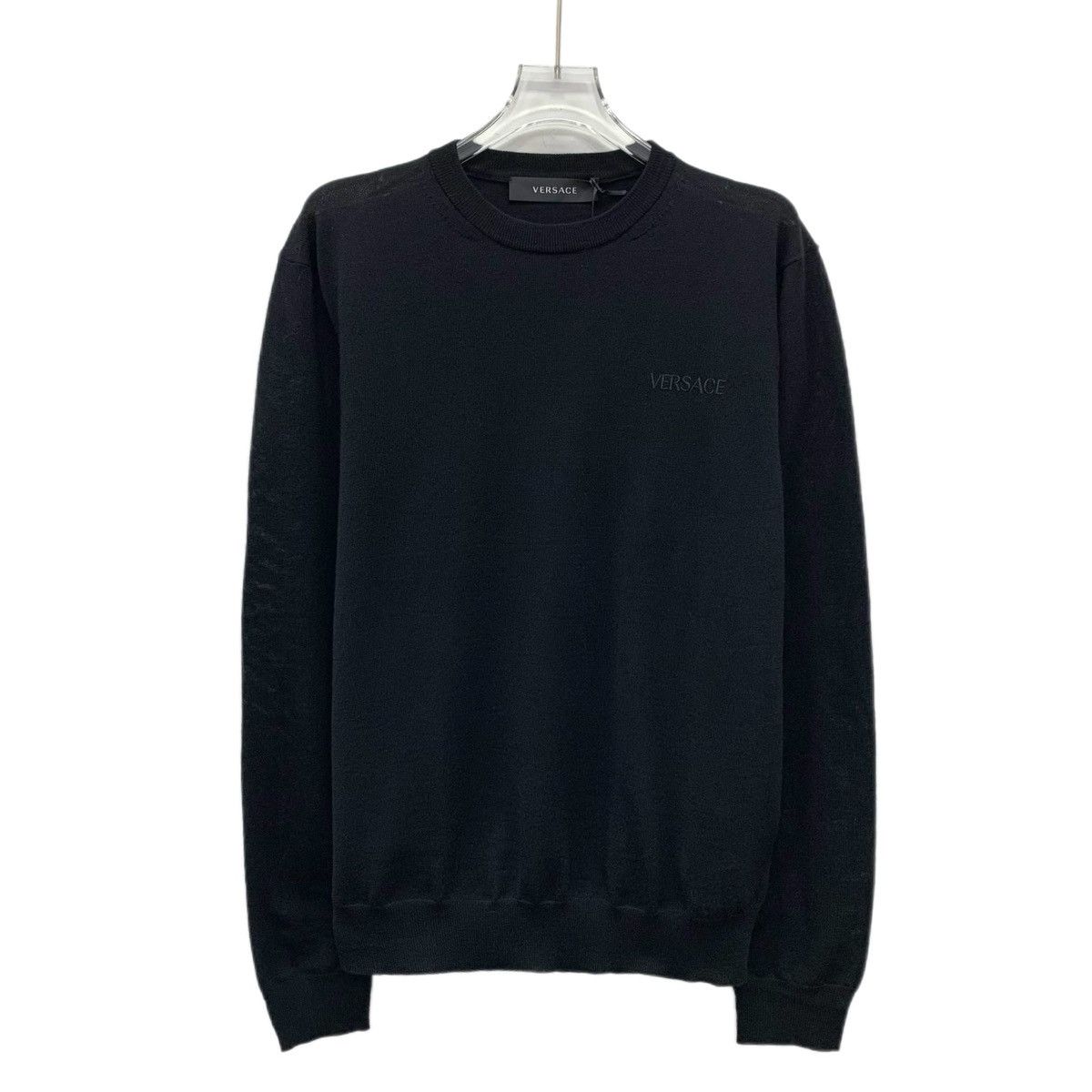 Versace Versace Black Wool Long Sleeve Knit Sweater K26WX Size US S / EU 44-46 / 1 - 1 Thumbnail