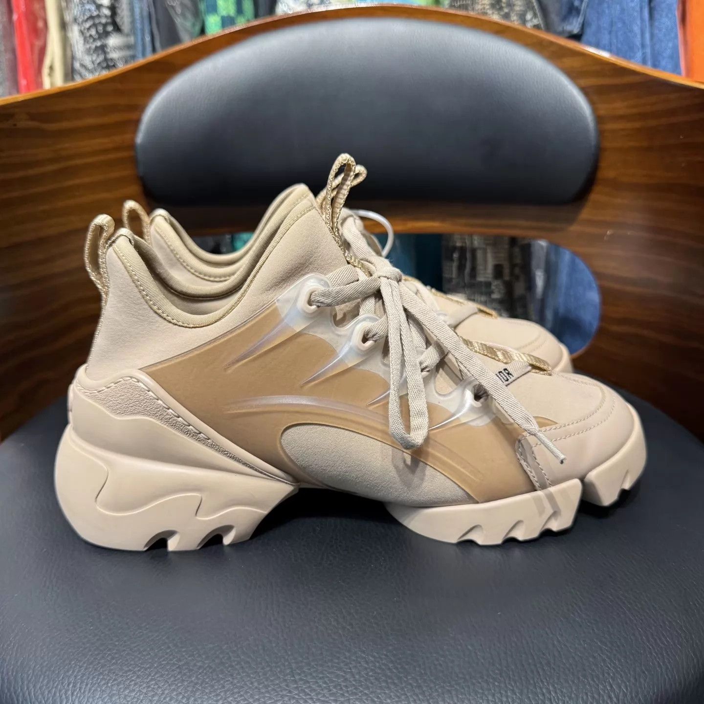 Dior DIOR D-Connect Lambskin Nude Sneakers 36.5 Worn Once Size US 6 / IT 36 - 4 Thumbnail