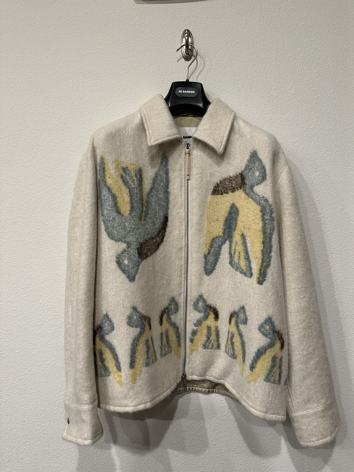 Jil Sander Wool Mohair Sports Jacket in Blue Fly Catcher Size US M / EU 48-50 / 2 - 2 Thumbnail