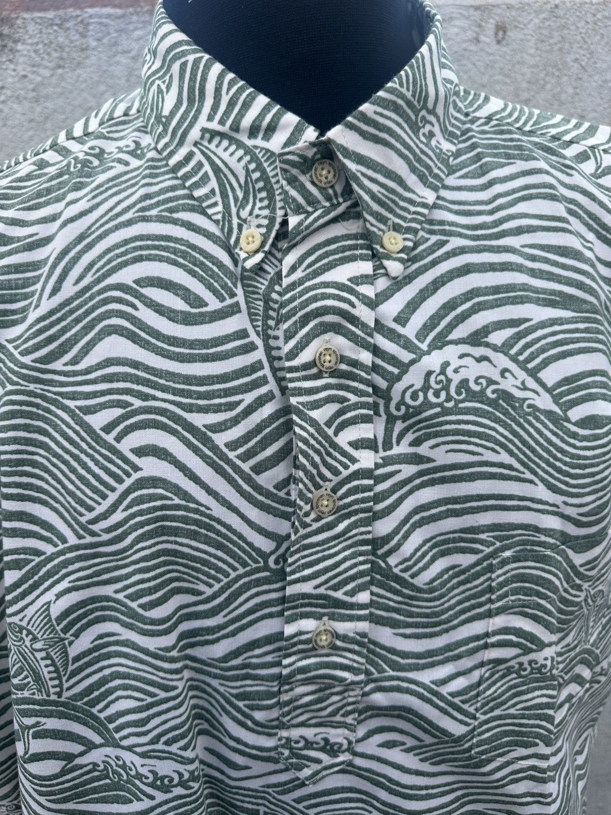 Reyn Spooner PreOwned Reyn Sponer Classic Fit Hawaiian Green Men's XXL Size US XXL / EU 58 / 5 - 3 Thumbnail