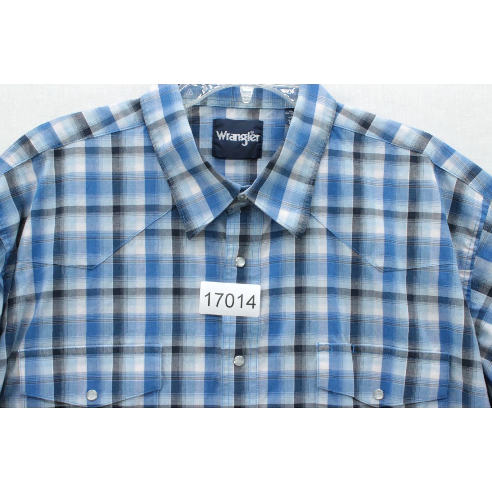 Wrangler VINTAGE Wrangler Shirt Mens 3XL Blue Plaid Pearl Snap Cowboy Western Retro Shirt Size US XXL / EU 58 / 5 - 6 Thumbnail