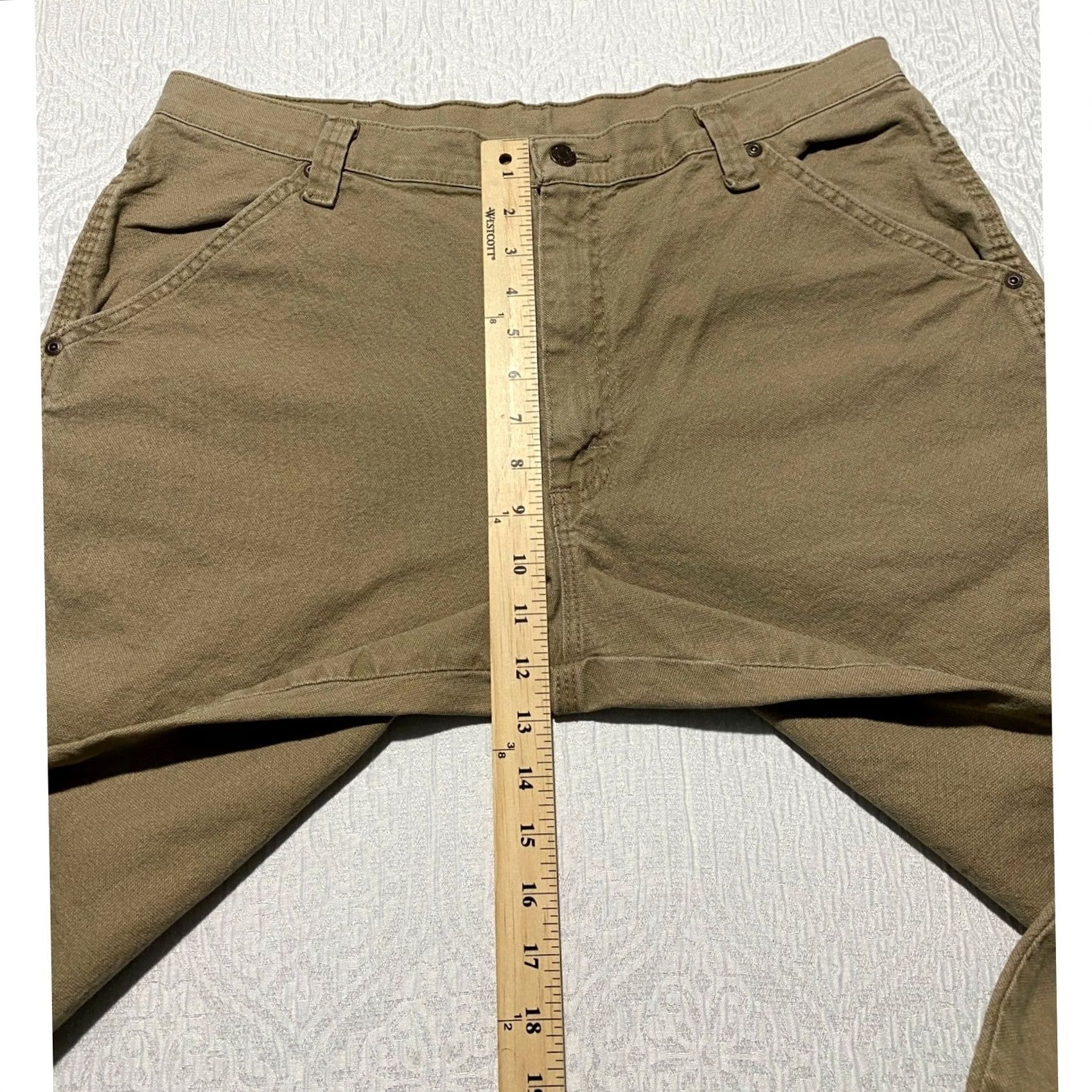 Wrangler Wrangler Mens 36x30 Khaki Carpenter Pants 1094LXWCK Relaxed Fit Tan Workwear Pants Mens Khaki Tan 1094LXWCK Construction Workwear Size US 36 / EU 52 - 4 Thumbnail