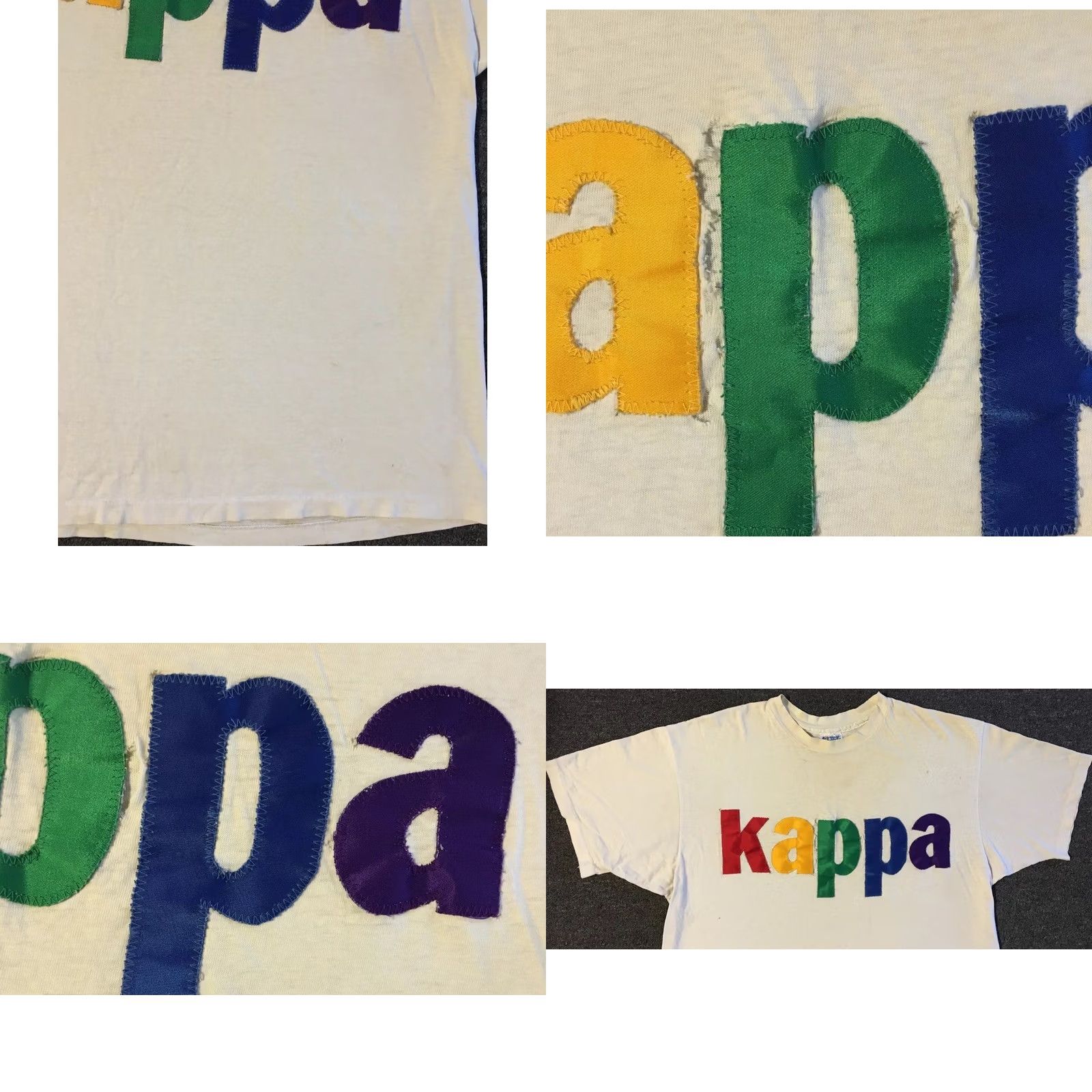 Kappa VINTAGE Kappa Thrashed Faded Distress Shirt XL White Men T-Shirt 90s College Fraternity Grunge Punk Graphic Tee Cap/Frat USA Made Single Stitch Size US XL / EU 56 / 4 - 8 Thumbnail